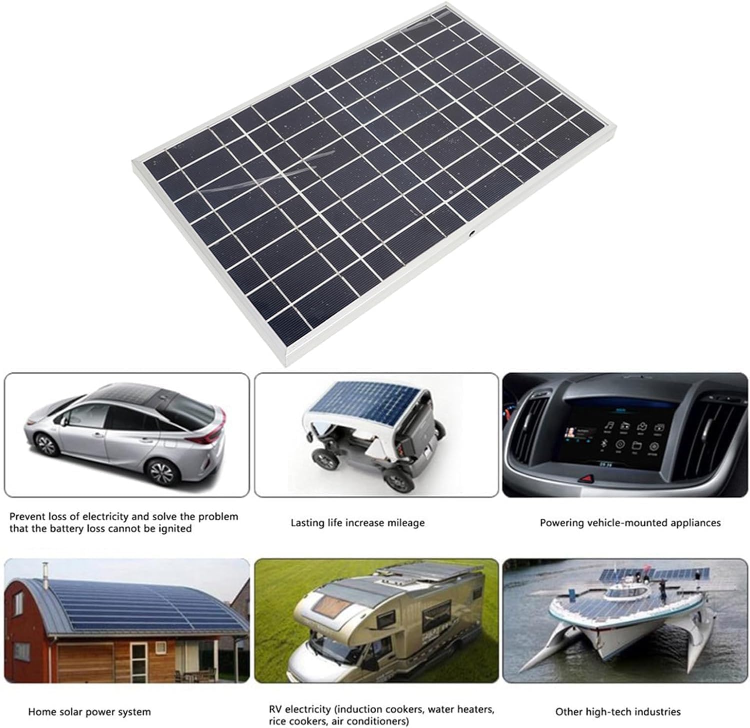 Ładowarka Do Paneli Słonecznych 30w 60w 90w 120w, Zestaw Paneli Słonecznych 12v / 24v, Z Wodoodpornym Kontrolerem 40a, Wysoki Współczynnik Konwersji, Do ładowania Na Zewnątr, 60w