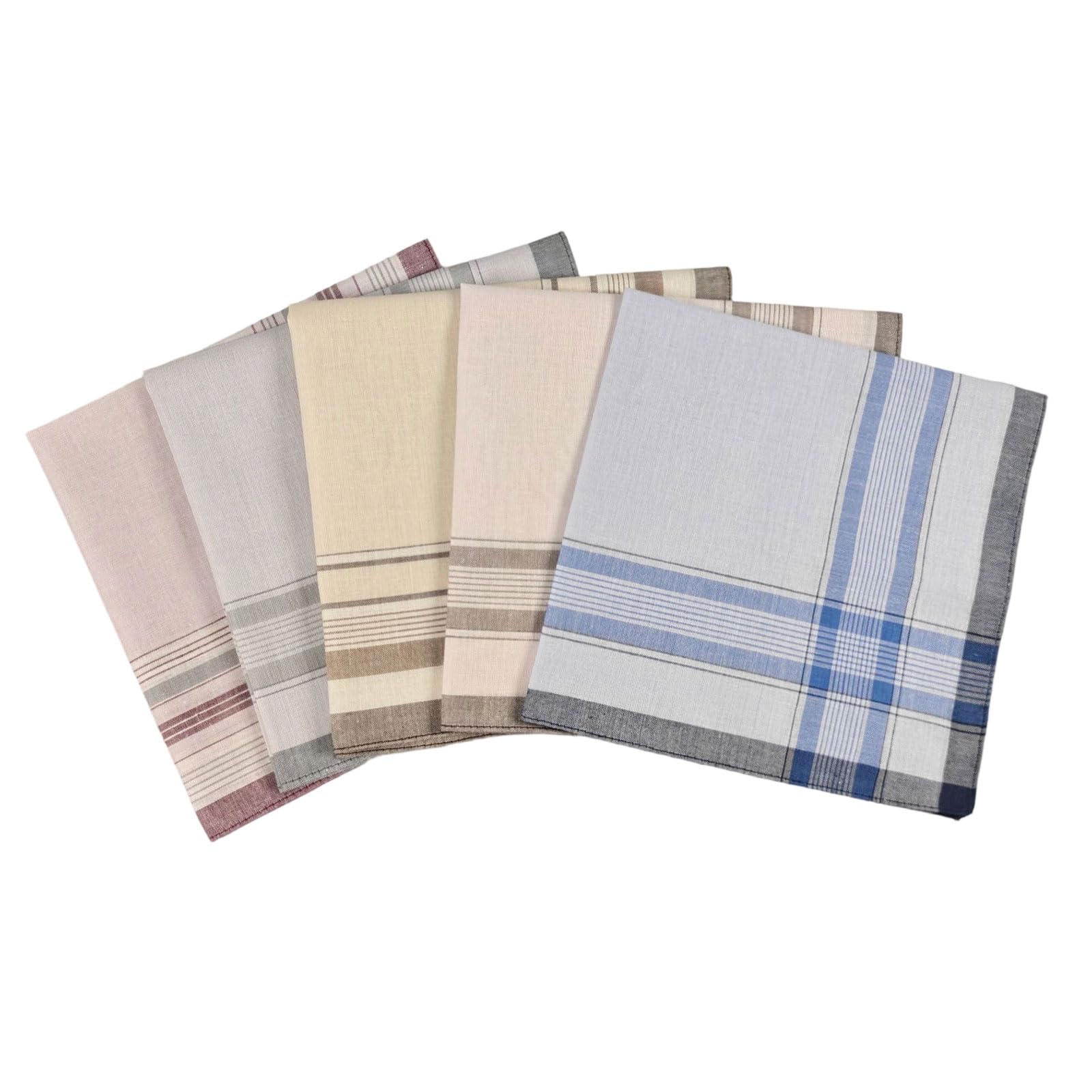Kaeltsyn Sturdy Cotton Handkerchief for Men Nostalgics Designs Quick Drying Fabric Gift Traditional Men ' s Handkerchief