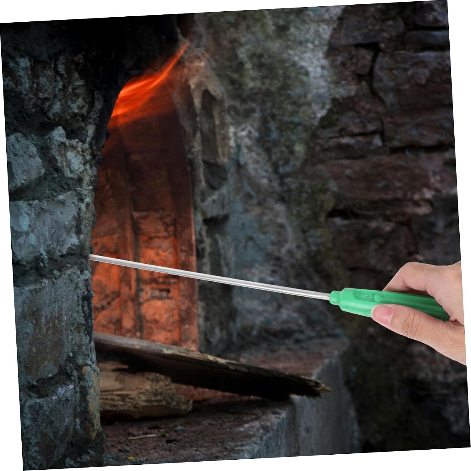 GLEAVI Heavy-Duty Fire Poker Stick for Fire Pit Stove Hook Tool Stove Accessory for Use