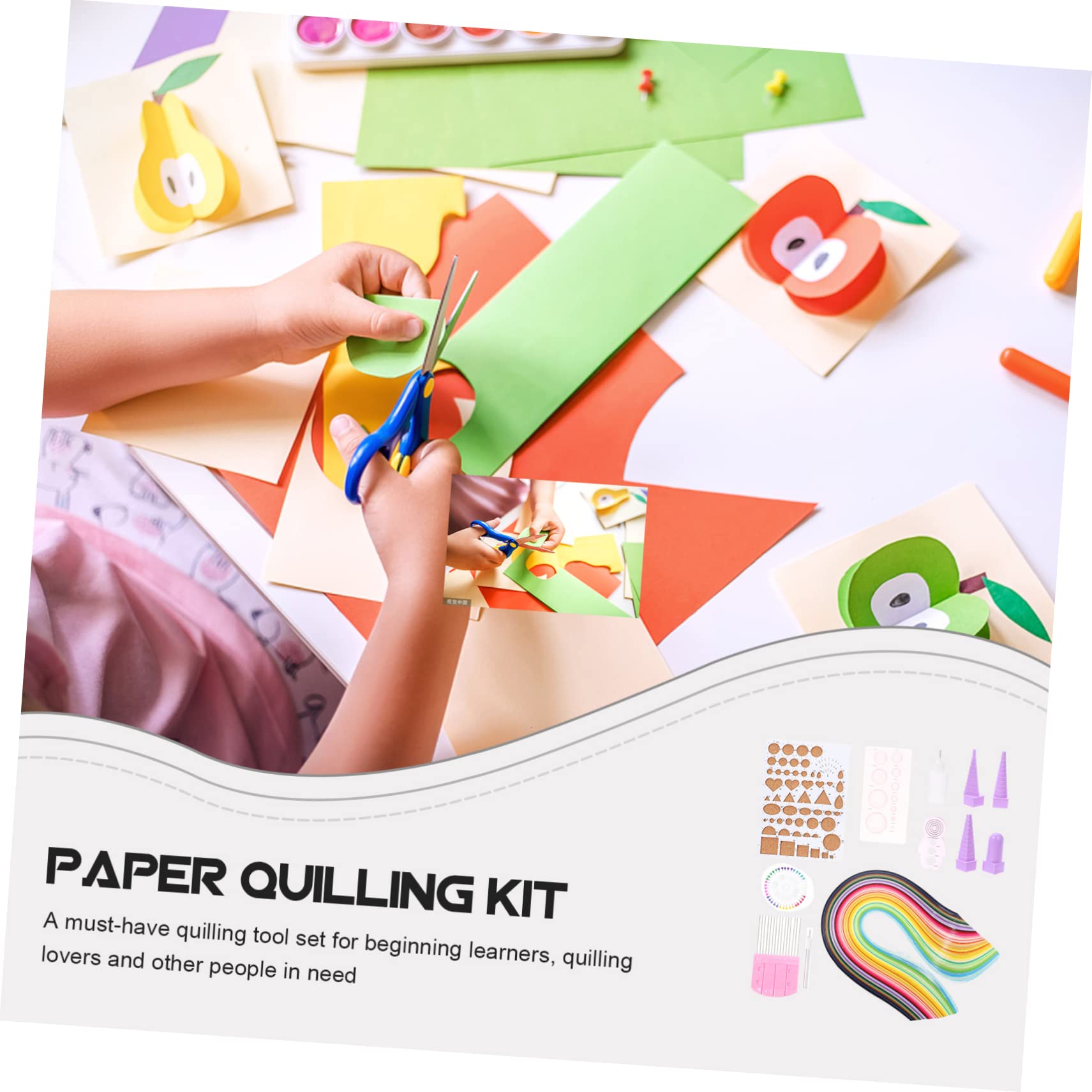 HOMSFOU Paper Quilling Diy Werkzeug Set Farben Papierstreifen Bastelset für Handgemachte Dekorationen Scrapbook Verzierung Anfänger Geeignet