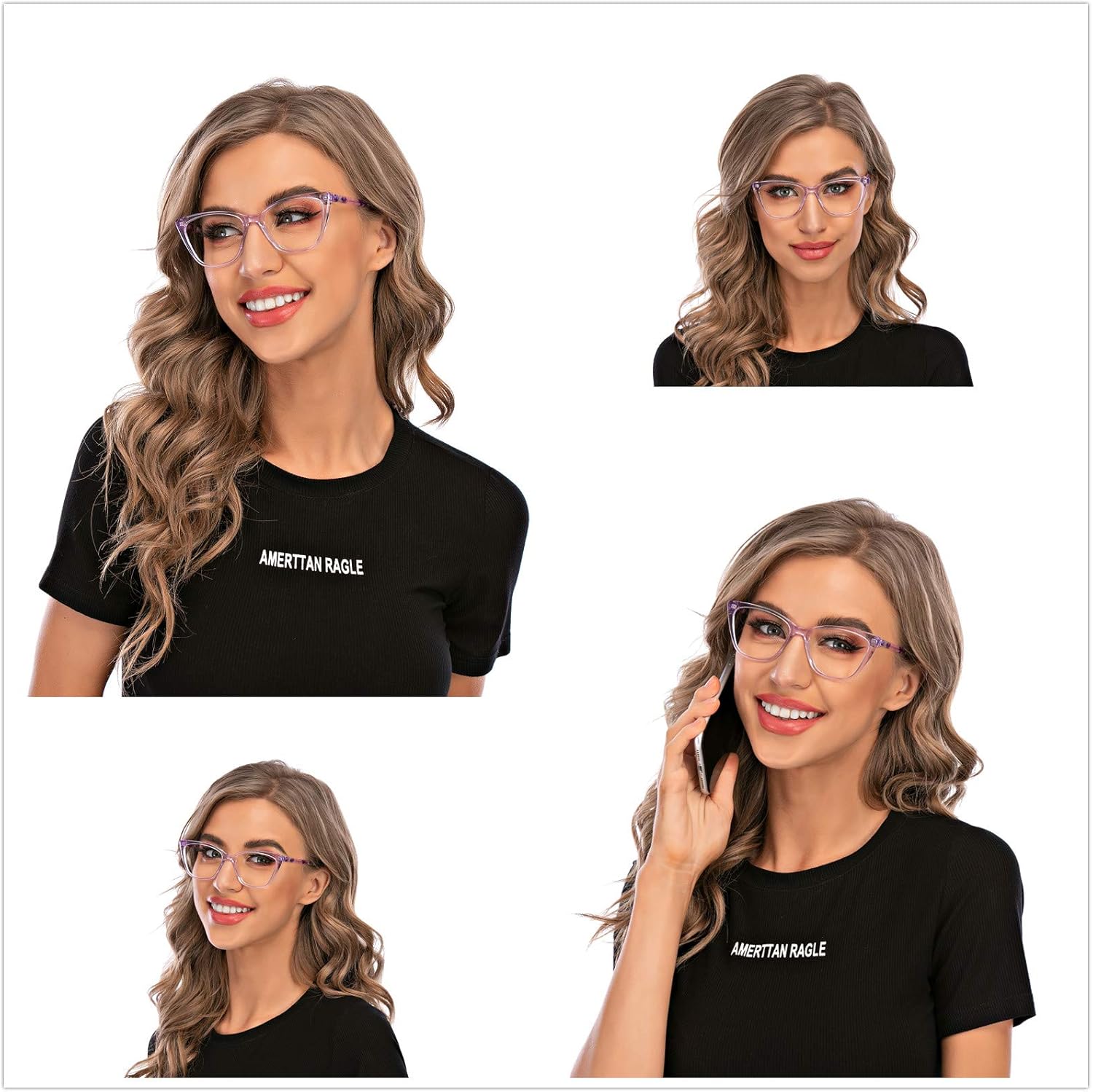 DOOViC Computer Reading Glasses Blue Light Blocking Anti Eyestrain Fashion Cat Eye Spring Hinge Readers for Women 1.75 Strength - Image 8