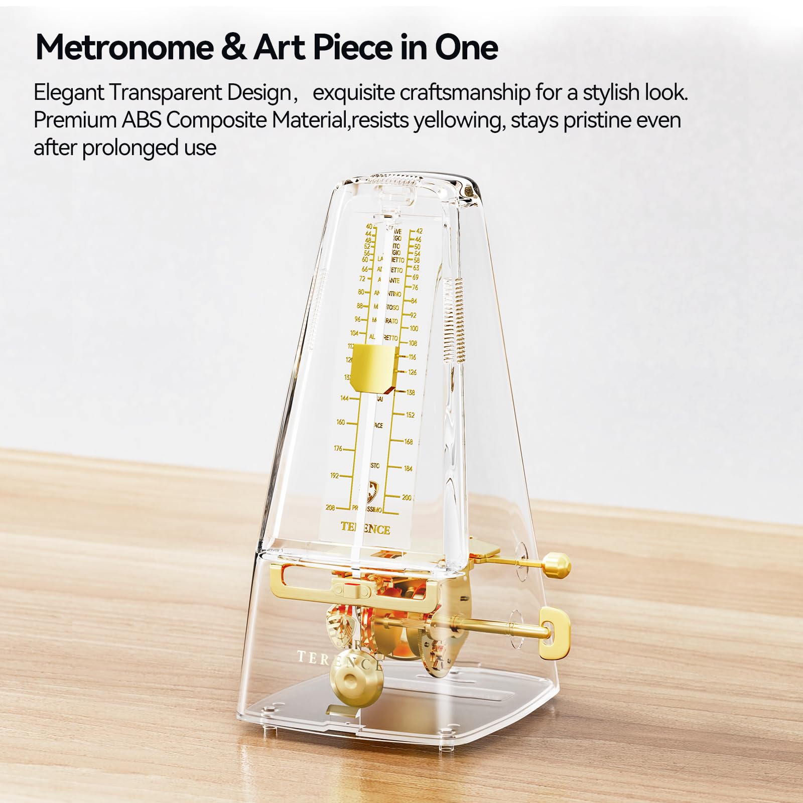 Metronomo Meccanico Seiko Per Pianoforte E Chitarra - Trasparente Con Campanella In Metallo E Regolazione Tempo - Foto 11