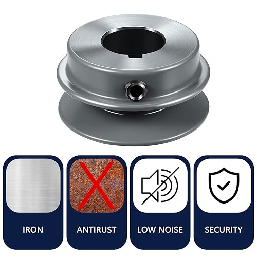 Miniatura 4 de Polea de correa mecánica de banda de ranura simpledoble, polea de banda perforada a tamaño, sección de hierro fundido (ranura única, AK22-78)