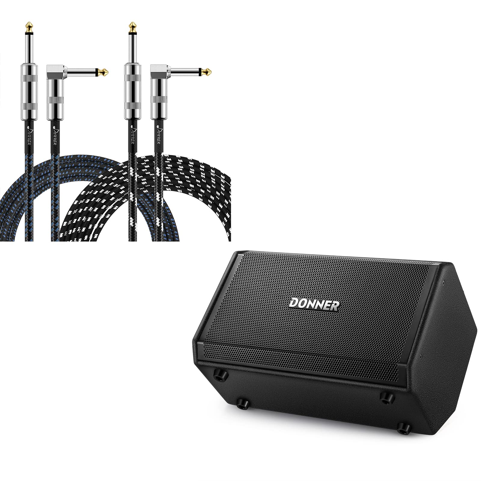 Donner Electric Drum AMP DDA-80 Keyboard Speaker & Donner Guitar Cable 10 ft 2 Pack
