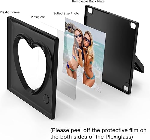 Miniatura 6 de Marco de fotos personalizado con voz grabable de los años 20, 3.9 x 3.9 pulgadas, con forma de corazón, regalos para graduación, Navidad,