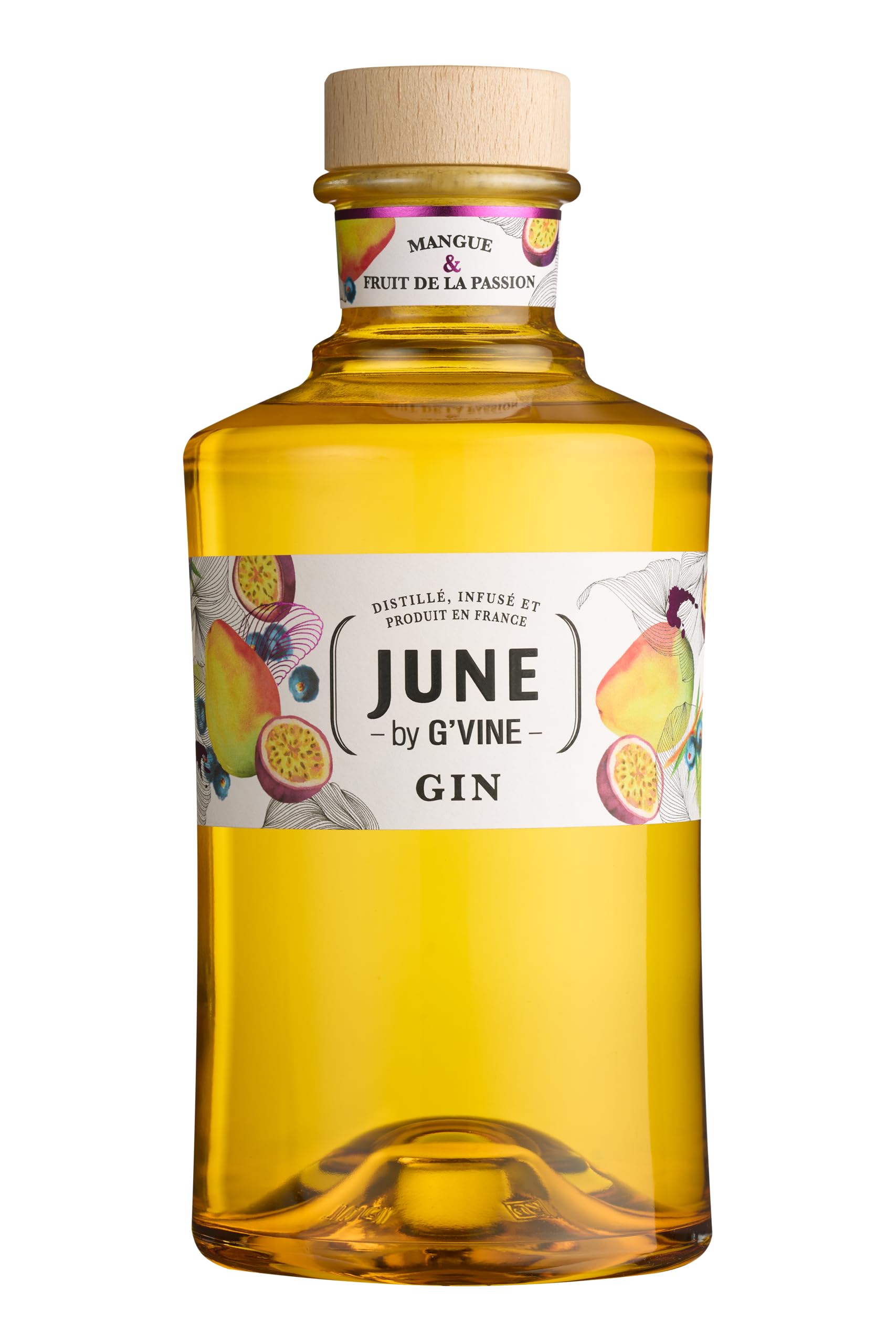 G'Vine JUNE Mango & Passionfruit Flavoured Gin 70cl, 37.5% ABV, Vibrant & Happy Gluten Free Gin From G'Vine, New exotic and intense flavour, Distilled in France