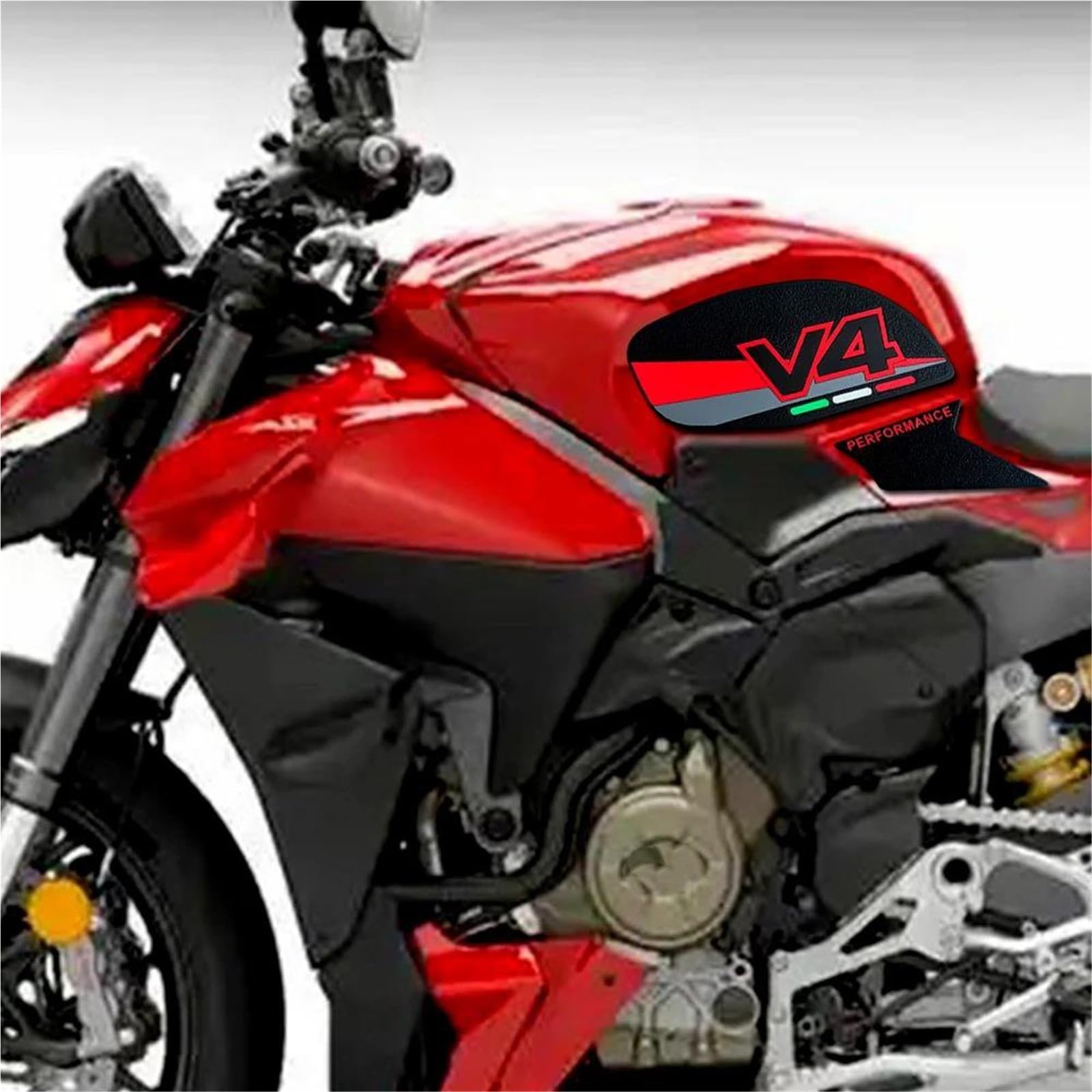 Paraserbatoio Adesivi Laterali Per Serbatoio Carburante Per Ducati Panigale V4 V4S Street Fighter V4/S 2025 Tank Pad Adesivo(Titanio,X-3)