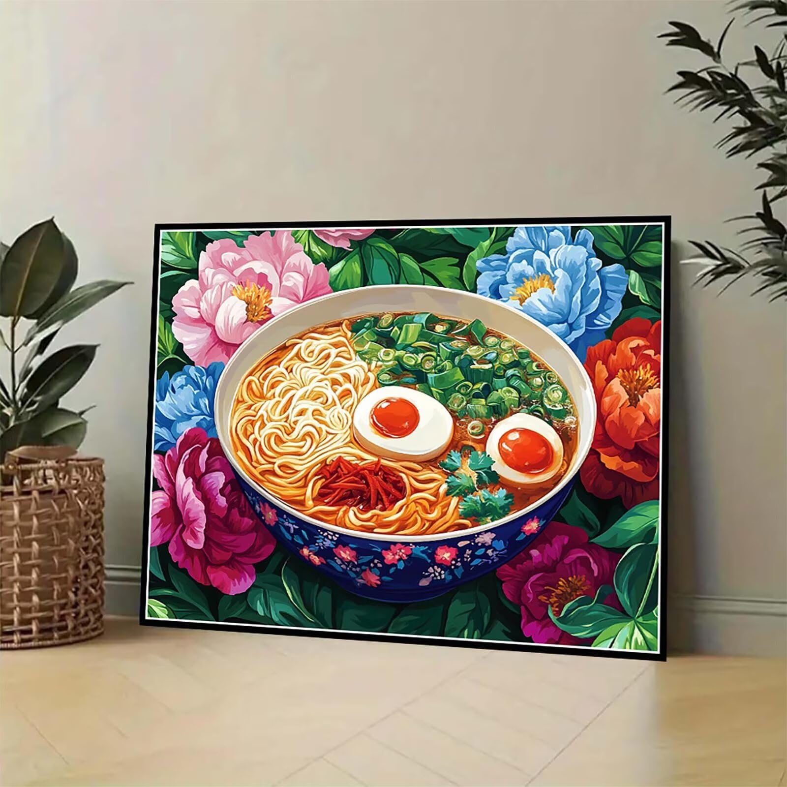 Malen Nach Zahlen Handgezogene Nudeln Malen Nach Zahlen Erwachsene, Paint by Numbers Traum Paint by Numbers Adult Leinwand Ölgemälde Set mit Pinsel und Acrylfarben, Zimmer Deko 90x70 cm -hjw250103Z