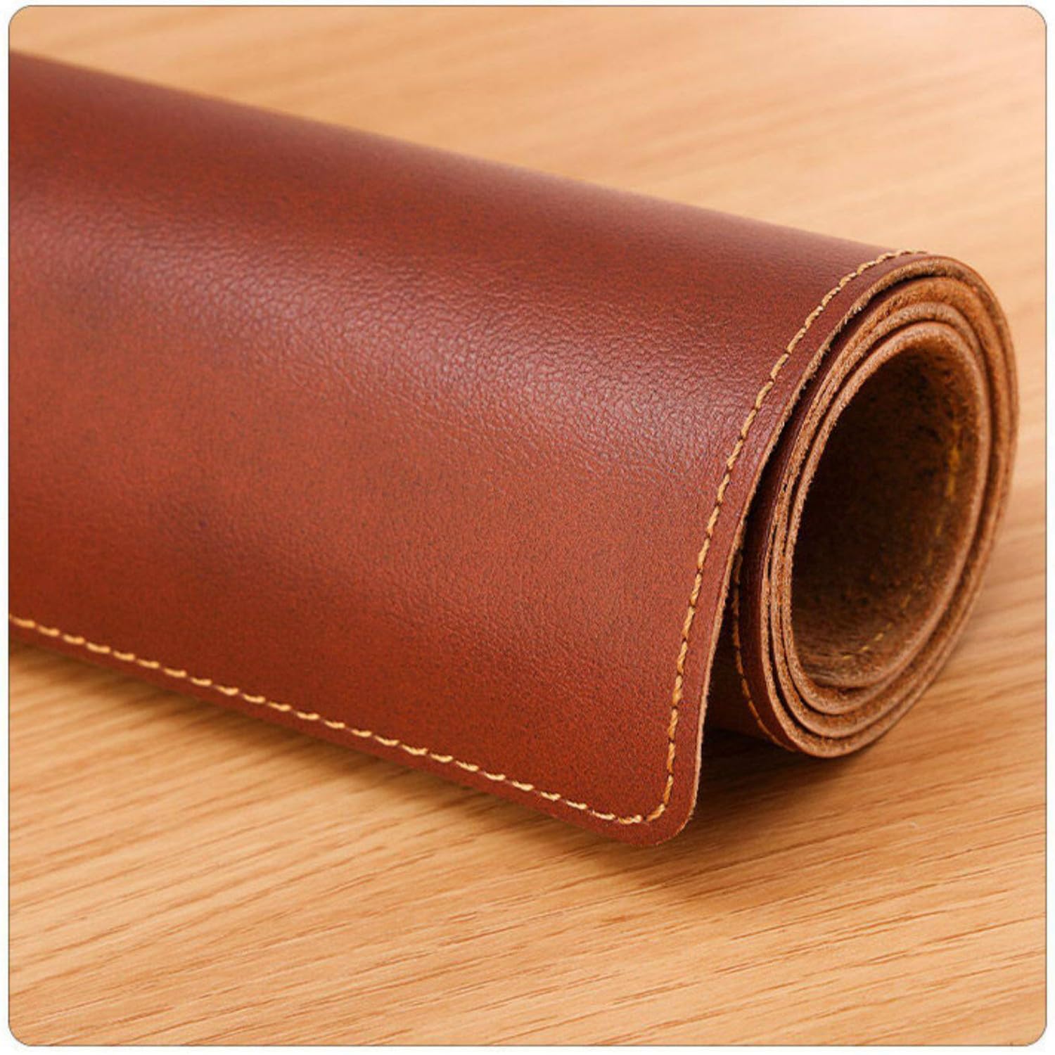 Tappetino da scrivania in vera pelle, Sottomano Scrivania XXL in pelle 100x50cm, Tappetino per mouse impermeabile e antiscivolo per giocatori, ufficio e casa(Coffee,80x50cm)