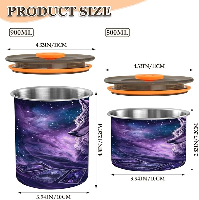 ALAZA Space Starry Wolf Dispensador Café 17oz Acero Inoxidable miniatura 3