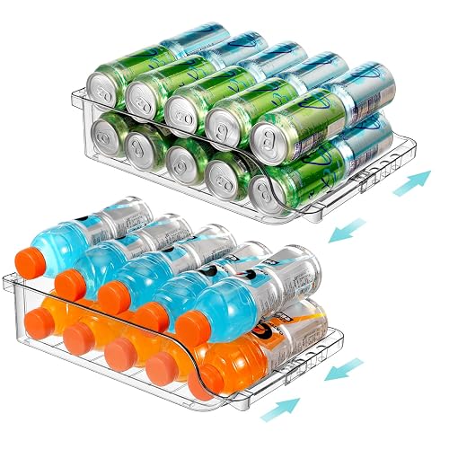 2 Packs Refrigerator Organizers Width Adjustable Can Organizer