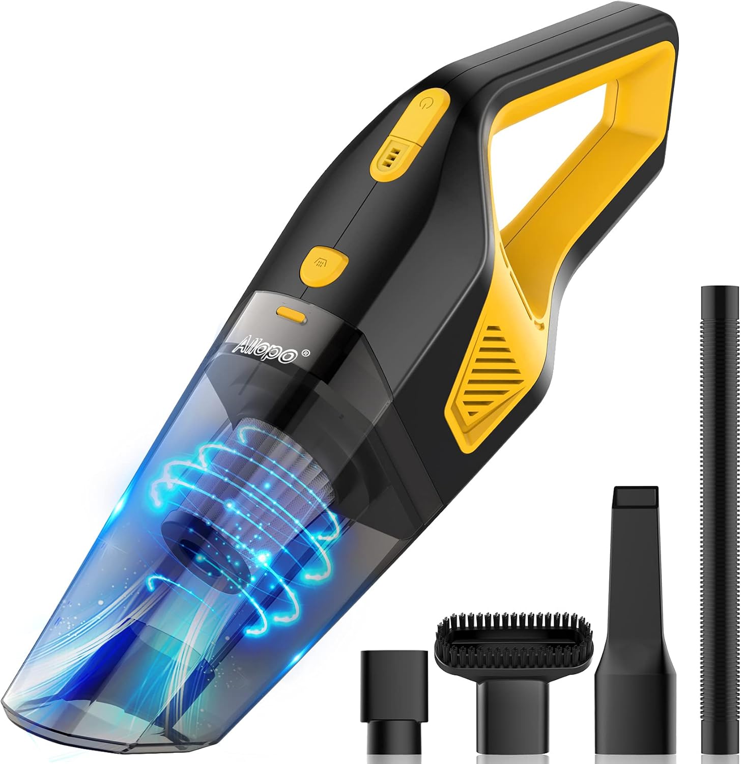 Handheld Vacuum, Cordless Handheld Vacuum, Rechargeable, 8000PA Strong Suction for Home and Car Cleaning, Yellow -