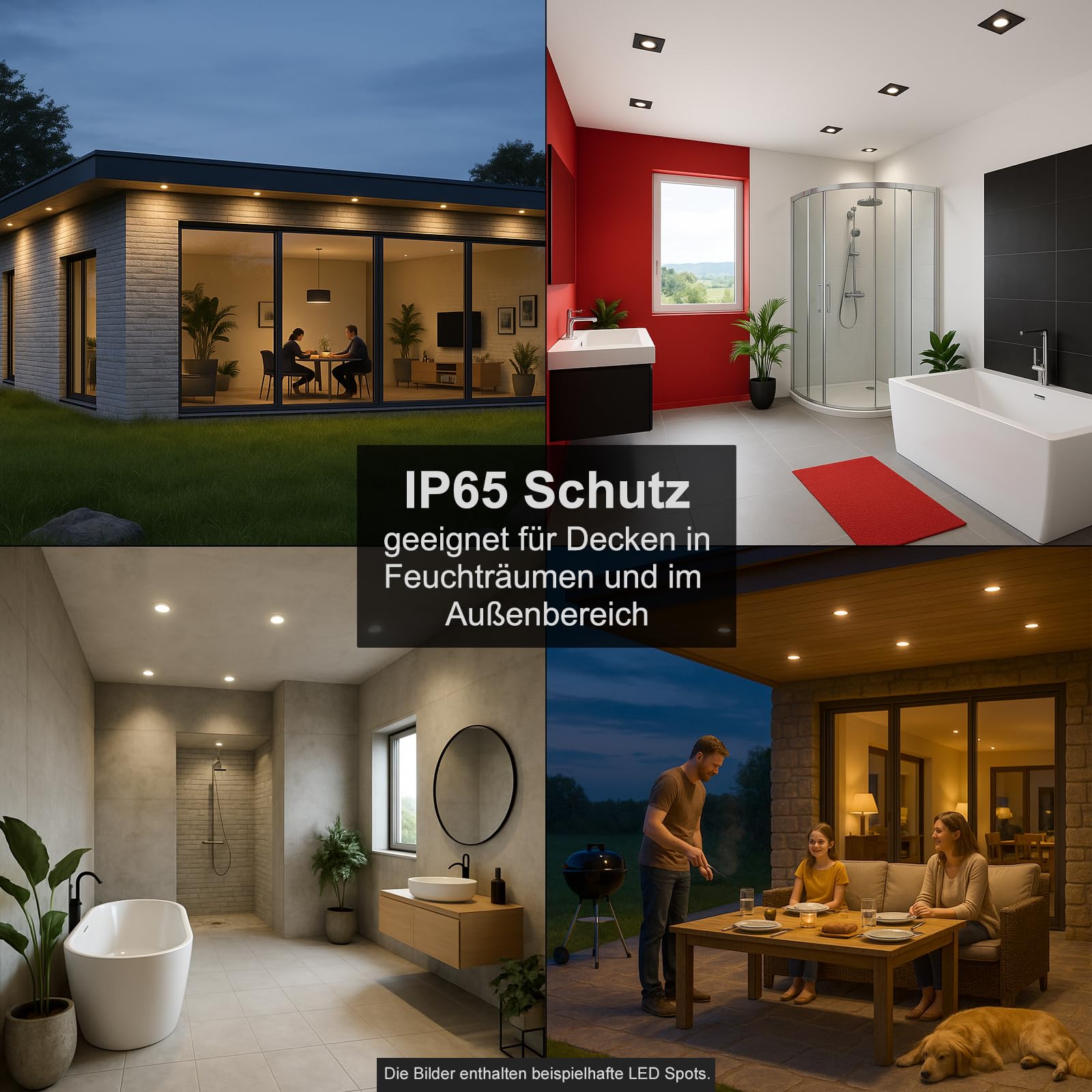 trendlights24 V2 Decken Einbaustrahler rund flach IP65 230V 5W 5er Set | Decken Einbauleuchten, Edelstahl Optik gebürstet, ultra flach, 35 mm, LED Spots, Neutralweiß, 4000k, austauschbar Bad, außen