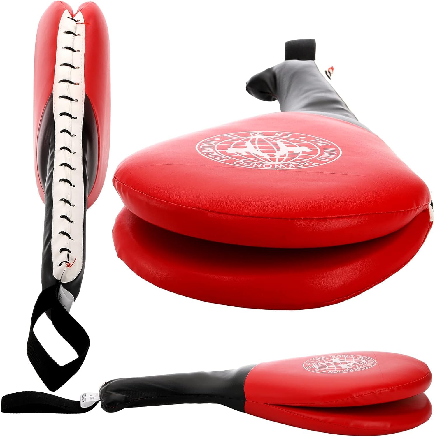Frcctre Confezione da 2 cuscinetti per taekwondo, resistenti e colpi, per allenamento di arti marziali, 15 x 7,5 cm, colore: rosso