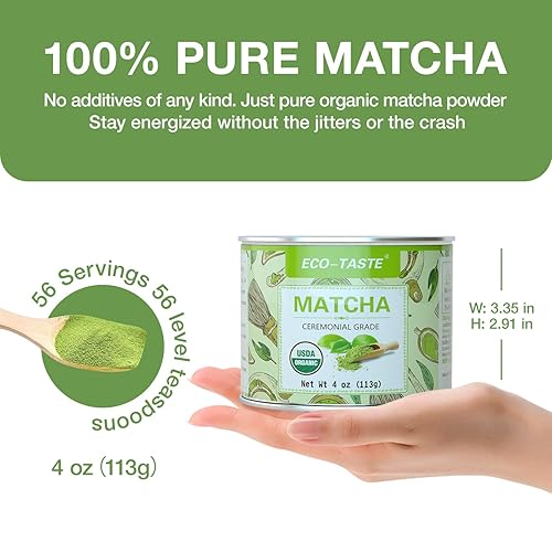 Miniatura 3 de Matcha - Té verde en polvo lata de 4 onzas 399oz 100 natural y puro grado ceremonial sin aditivos ni rellenos sin OMG