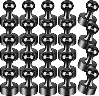 MIN CI 24 imanes fuertes, imanes para pizarra magnética, imanes pequeños, imanes de neodimio, imanes de nevera, imanes de agarre fuerte, mini imanes para pizarra blanca, casa, oficina, color negro