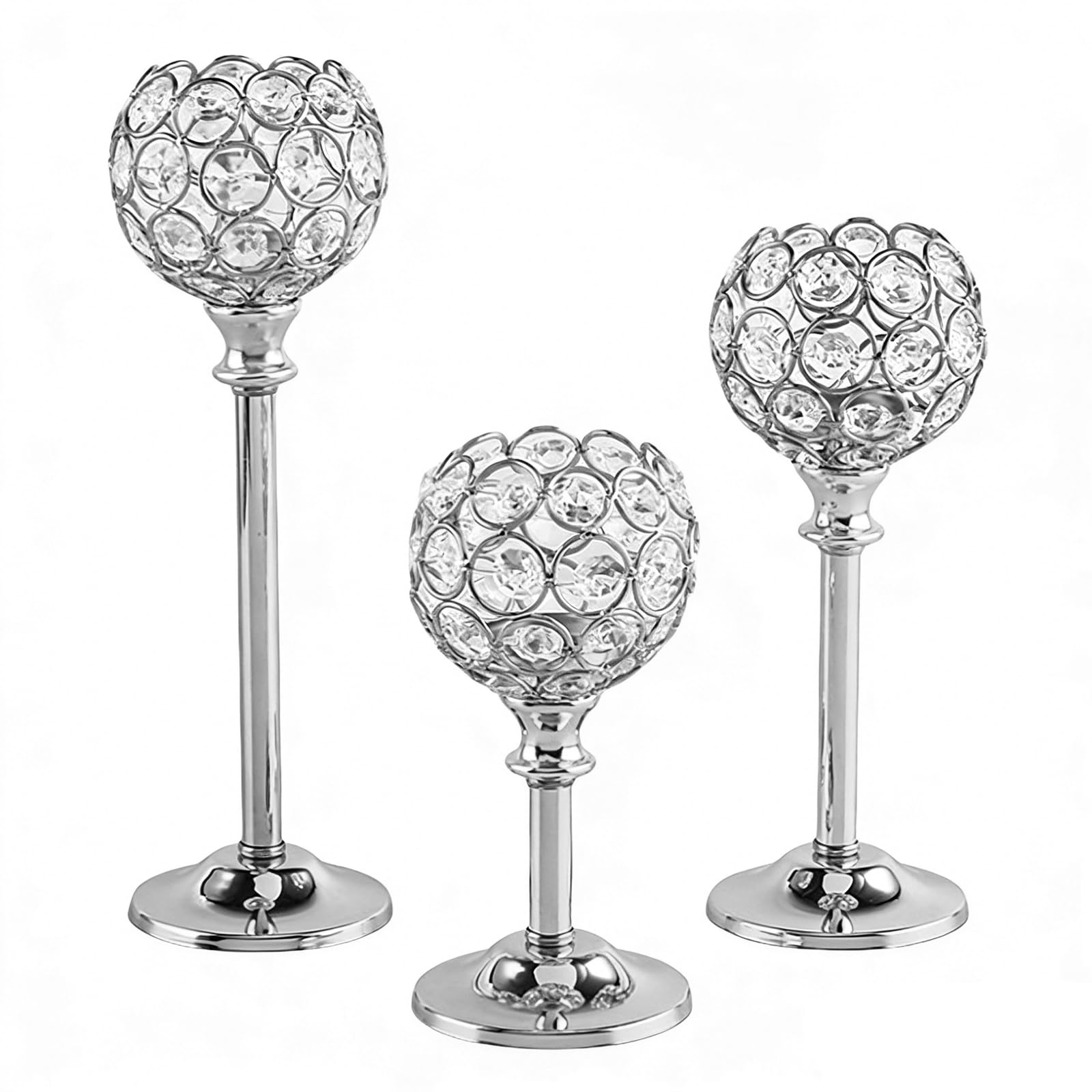 carotoe Tealight Holders, Crystal Votive Holders for Centerpieces, Tealight Candlestick for Wedding Decors Crystal Votive