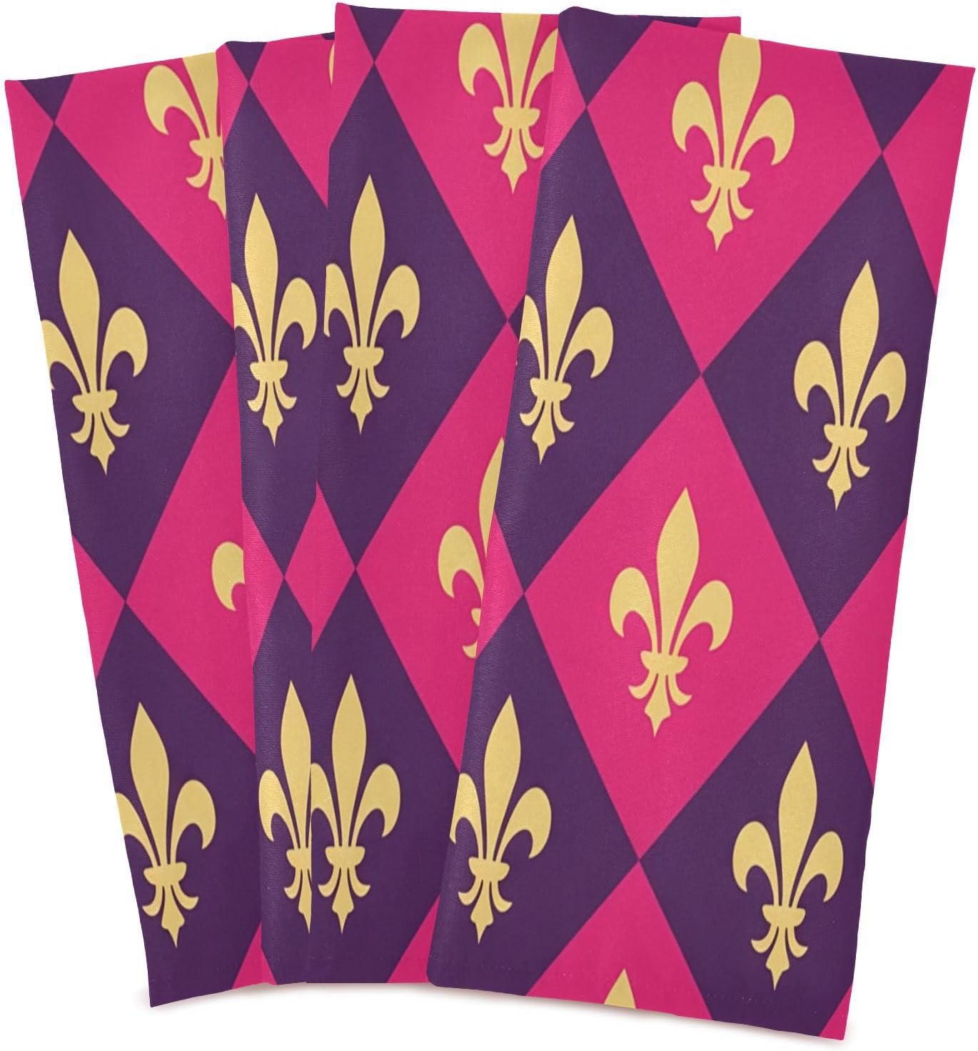 Mardi Gras Kitchen Towels Set of 6, Soft Absorbent Quick Drying and Reusable Dish Towels for Kitchen, Bathroom and Home Decor, 18 x 28 in