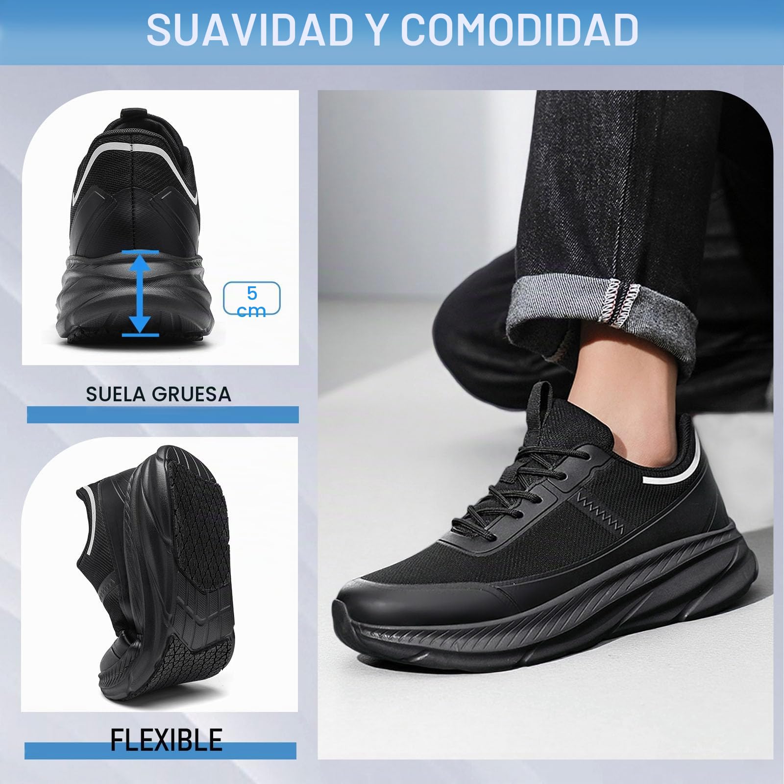 Zapatos Cocina Hombre para Mujer Zapatos de Trabajo Antideslizantes Zapatos de Chef Impermeables Profesionales para Hombre Cómodos Acolchados, Deportivo, Antideslizantes Sin Puntera de Acero