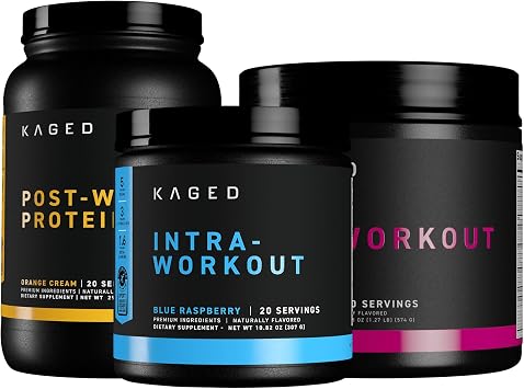 مجموعة Kaged Originals | بروتين ما قبل التمرين وما بعد التمرين وأثناء التمرين | مجموعة مكملات نمو العضلات والتعافي