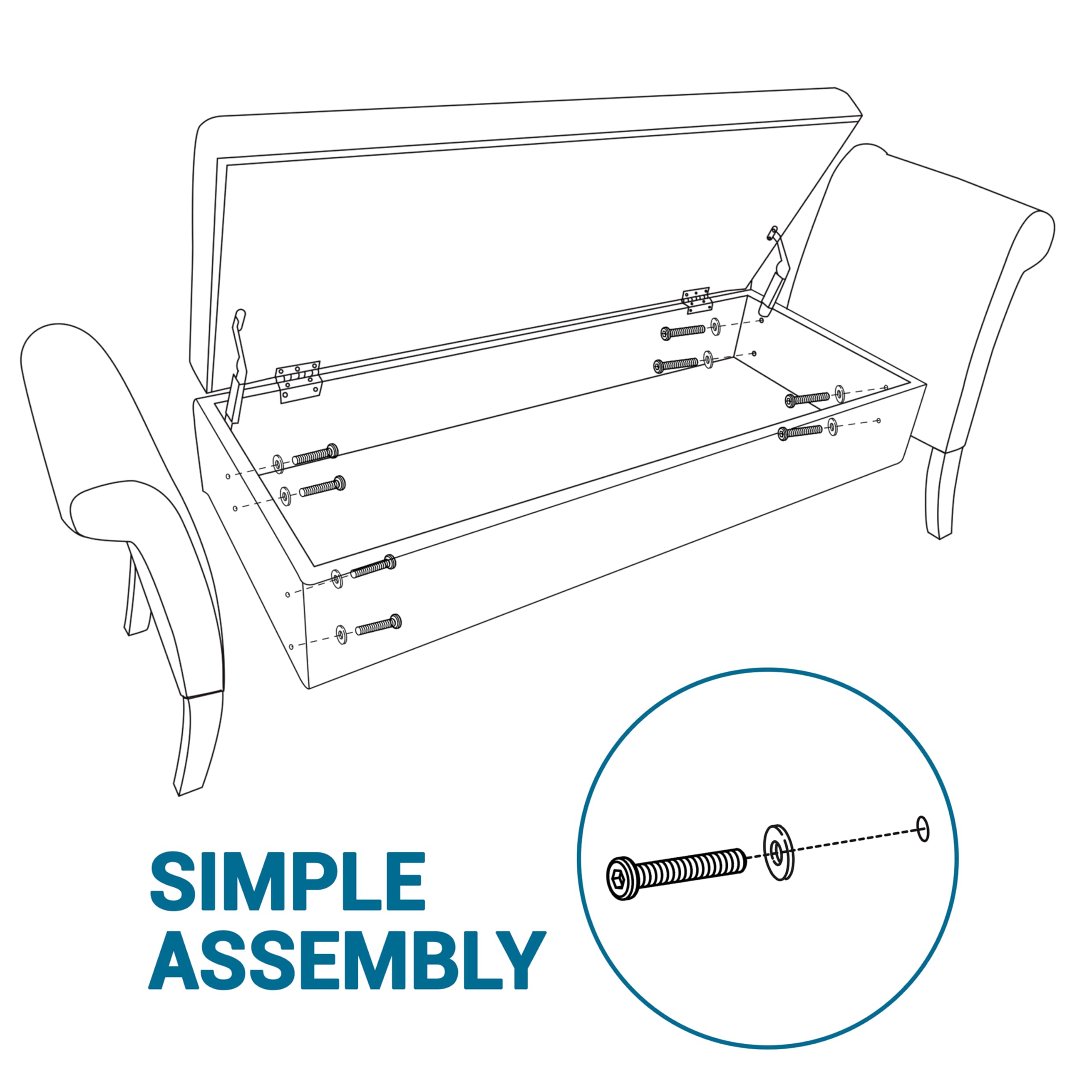 Yaheetech Puff Almacenamiento Banco Descalzadora Almacenaje Otomana con Pata Madera Capacidad de Carga 300 KG para Dormitorio Sala Entrada Pasillo Negro