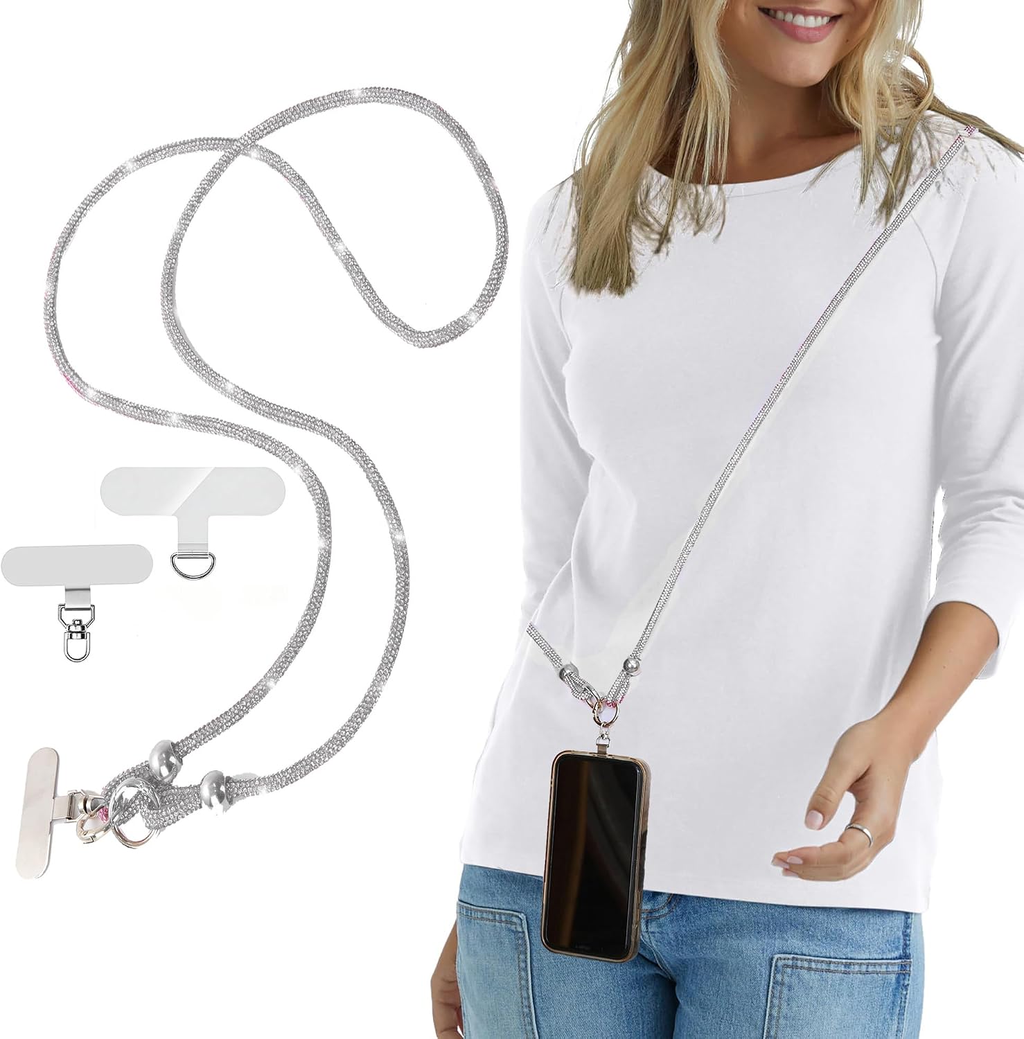 Bling Phone Lanyard Crossbody Shoulder Strap Replacement Belt Diamond Bag Handbag Strap