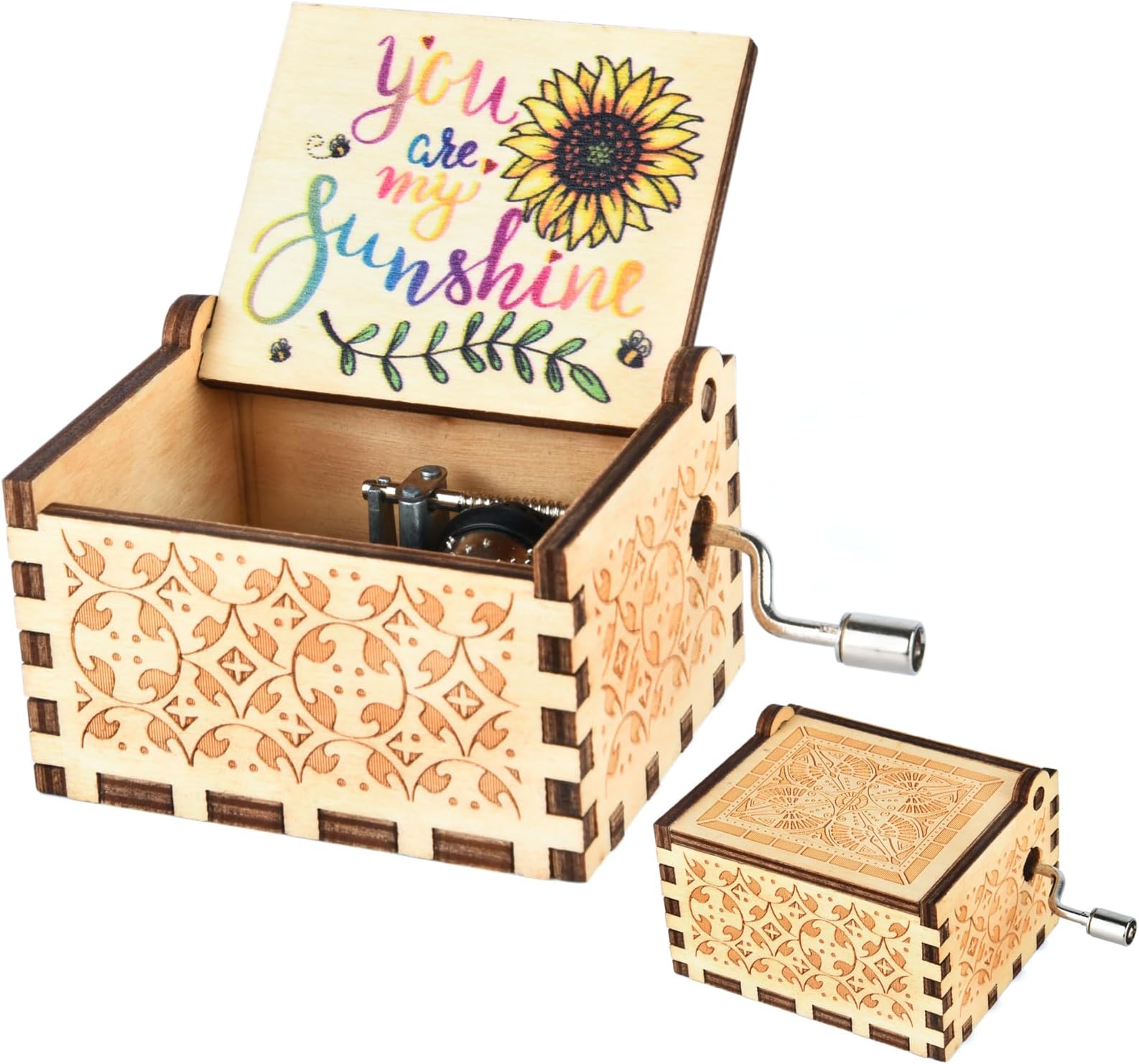 ukebobo Wooden Music Box You are My Sunshine Music Box, Mail Designed, from