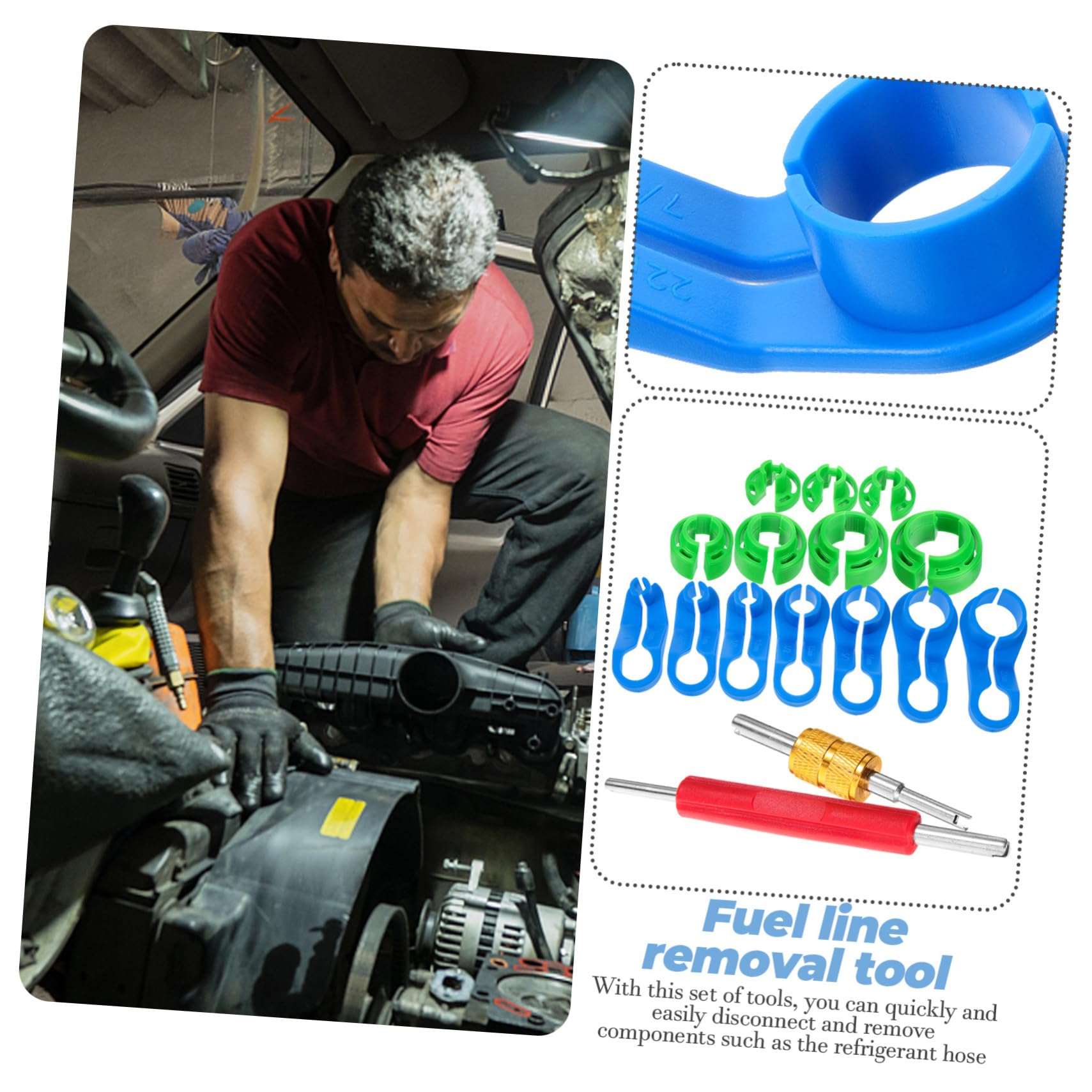 Healifty Outil deconnexion Conduite Carburant et kit Outils climatisation Voiture: Plastique Anti-Rayures pour extracteur raccord Rapide et Pince durite Essence