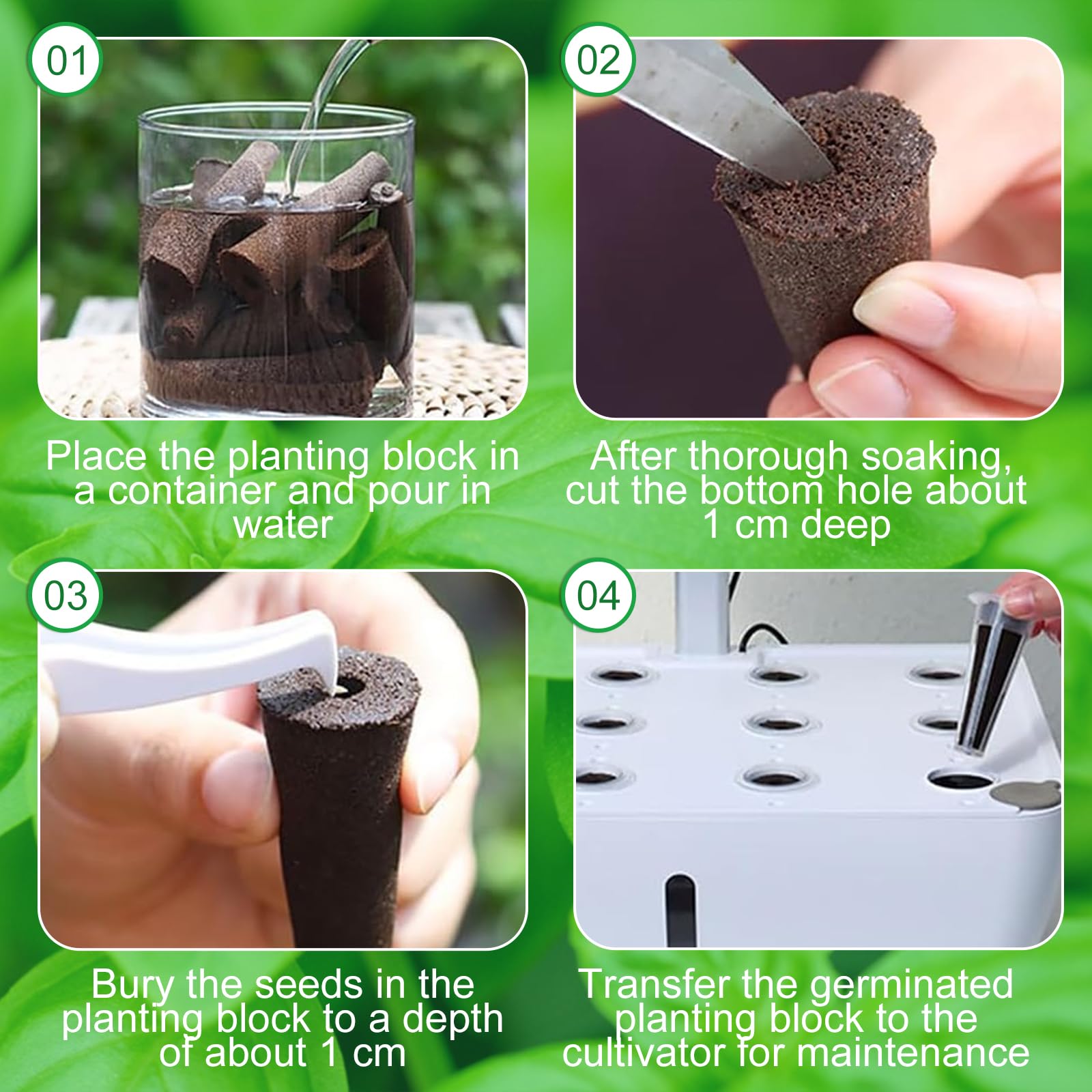 100 Hidroponia - Cultivo Hidroponico - PlantacióN de Esponjas HidropóNicas - Adecuado para Cultivar Varios Tipos de Brotes, como Fresas, Tomates, Albahaca, Menta Y Otras Plantas