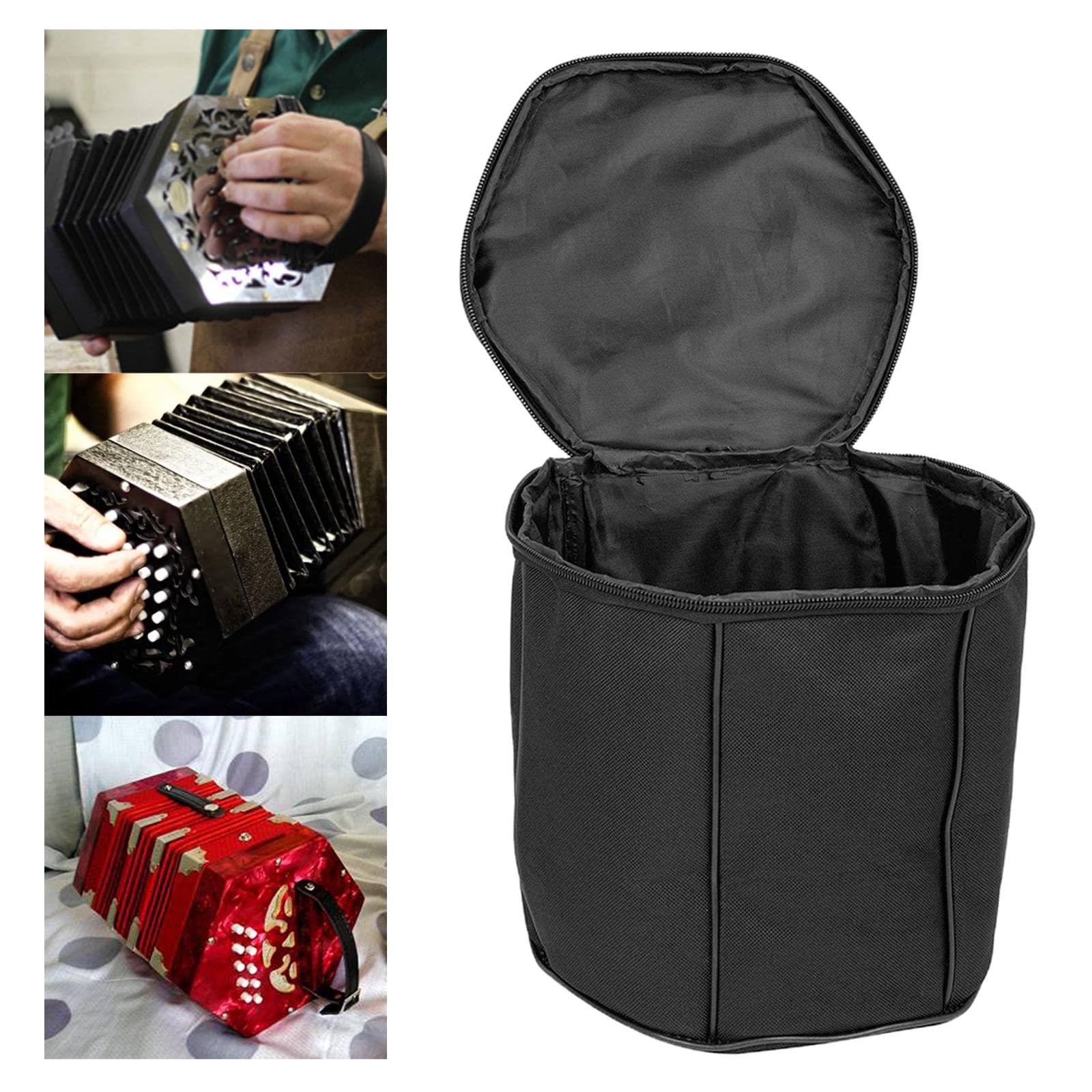 LOVIVER Wasserdichte Ziehharmonika-Gig-Tasche, verschleißfeste Tragetasche, dick gepolsterte, professionelle Akkordeon-Ziehharmonika-Tasche für Anfänger,