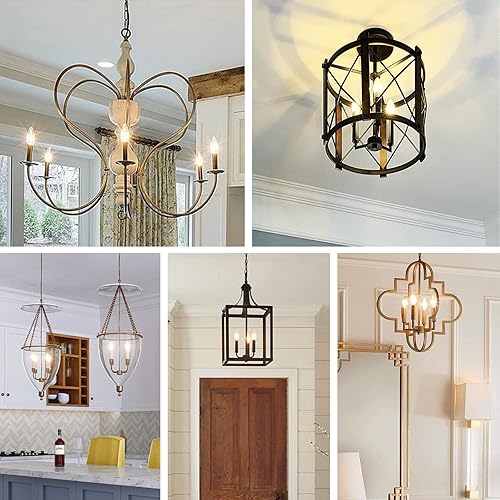 Miniatura 6 de Edison - Bombillas LED E12 regulables para candelabro, equivalente a 100 W, B11 de alto brillo, luz diurna blanca 5000 K, vidrio transparente,