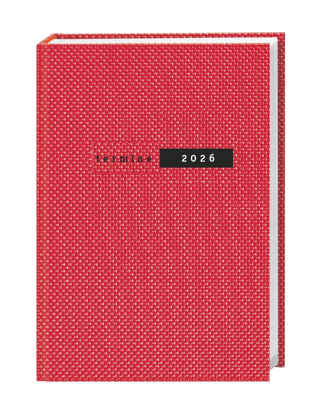Terminer A5, Struktur rot 2026: Schicker Terminkalender mit hochwertigem Struktureinband. Buch-Kalender mit Lesebändchen. Wochenplaner mit 152 Seiten. ... zum Planen von Terminen. (Bürokalender Heye)