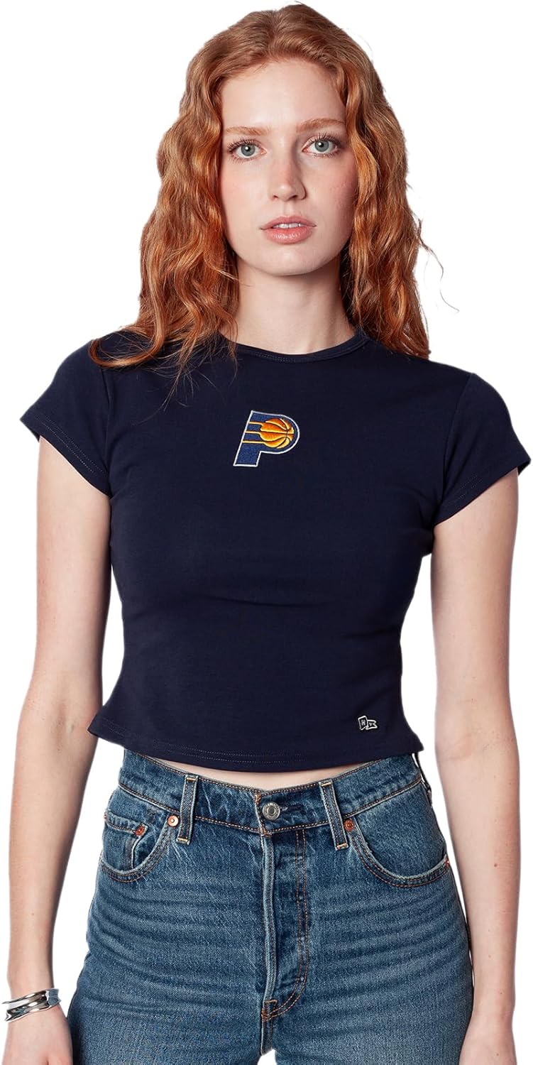 Hype & Vice NBA Official Baby Tee for Women - Fitted Crop Tee, Stylish Short Sleeve Top, NBA Women’s T-Shirt