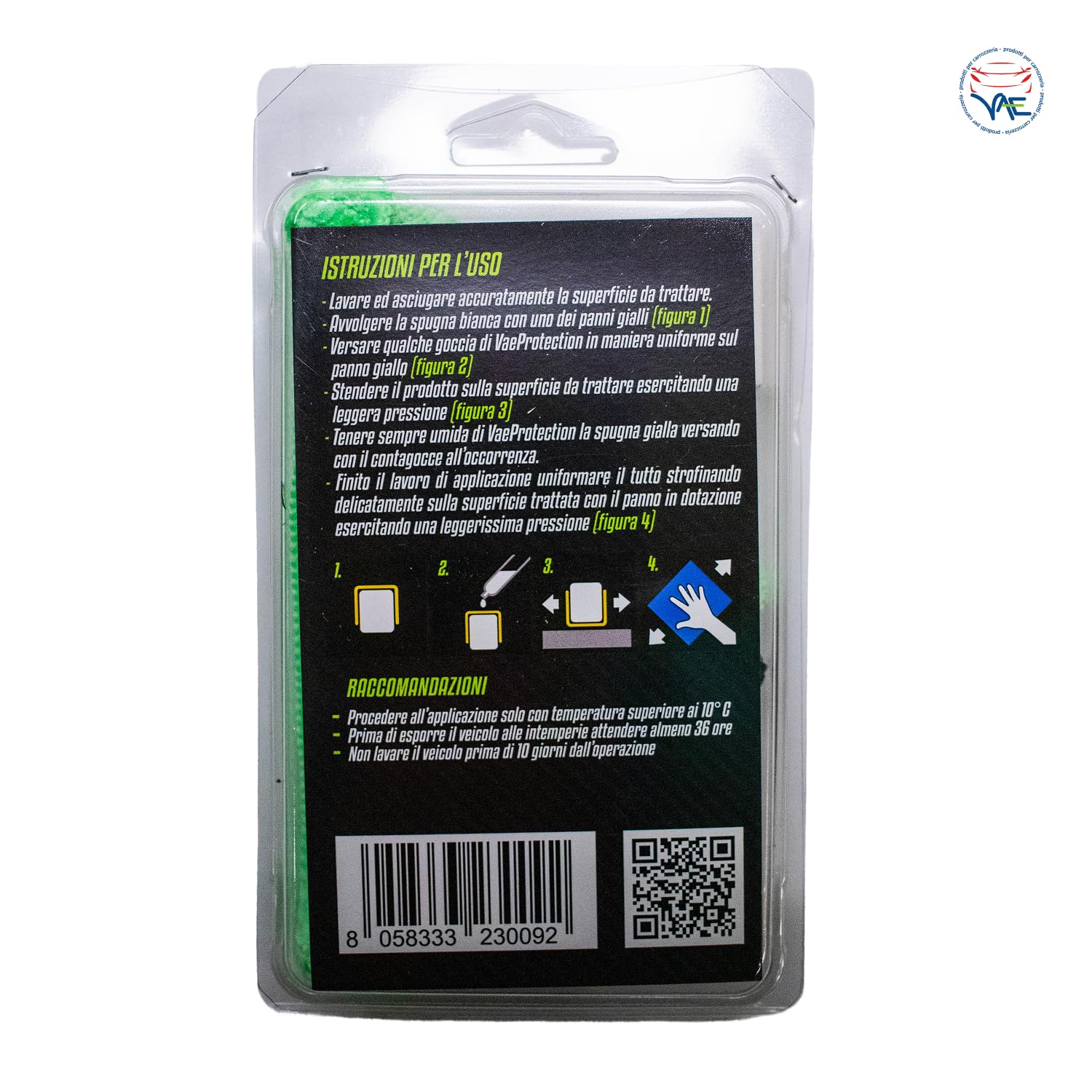 VAE Protection Titanium Rinnova Plastiche Auto - Protettivo Rigenerante 20 gr con Panno e Spugna, Formula Professionale al Titanio a Lunga Durata, Rigenera, Ripristina e Protegge con Effetto Anti-UV