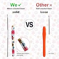 Vista 3 de Gancho de Crochet de 2.25mm, Mango Ergonómico para Manos con Artritis, Agujas de Tejer Extra Largas de Goma Suave para Principiantes y Tejido