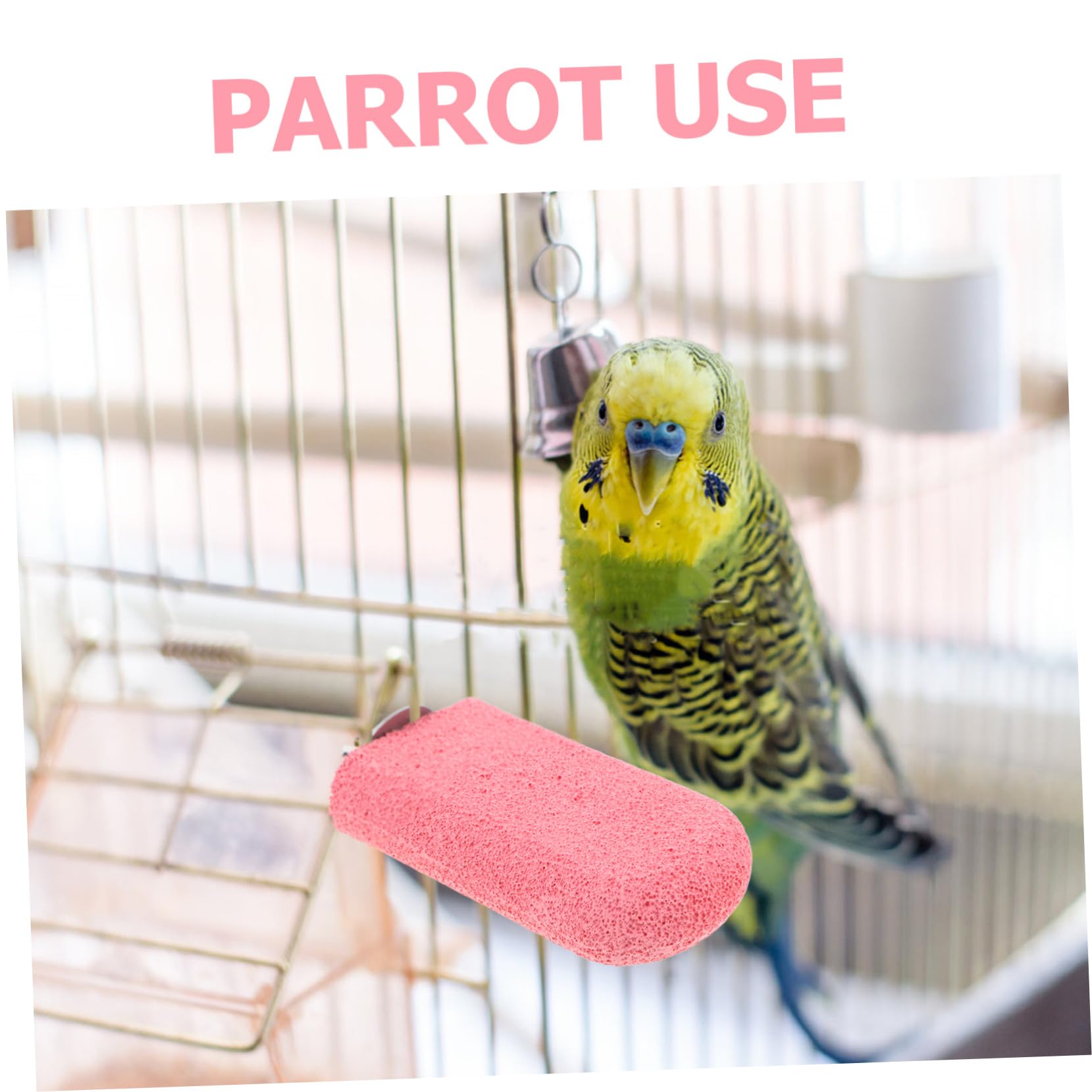 GALPADA 3 Piezas Perchas para Periquitos con Plataforma de Molienda para Uñas Juguete para y Pájaro Soporte para Jaulas Fácil Instalación Compatible con Varias Jaulas Verde Rosa