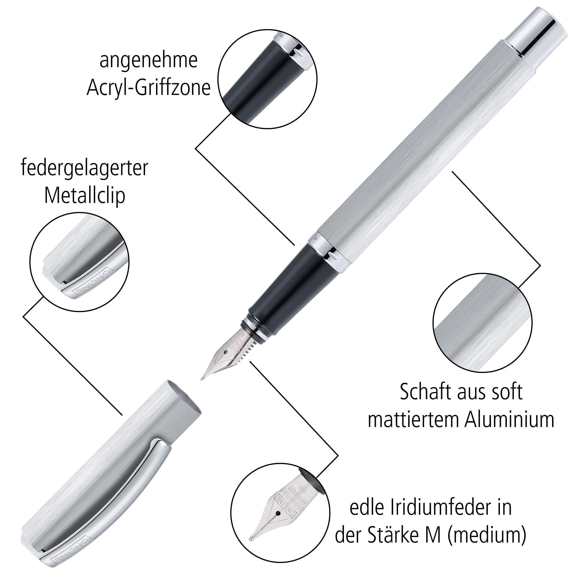 Asvine V200 Titan-Füllfederhalter, Vakuumfüllung, Iridium feine Feder