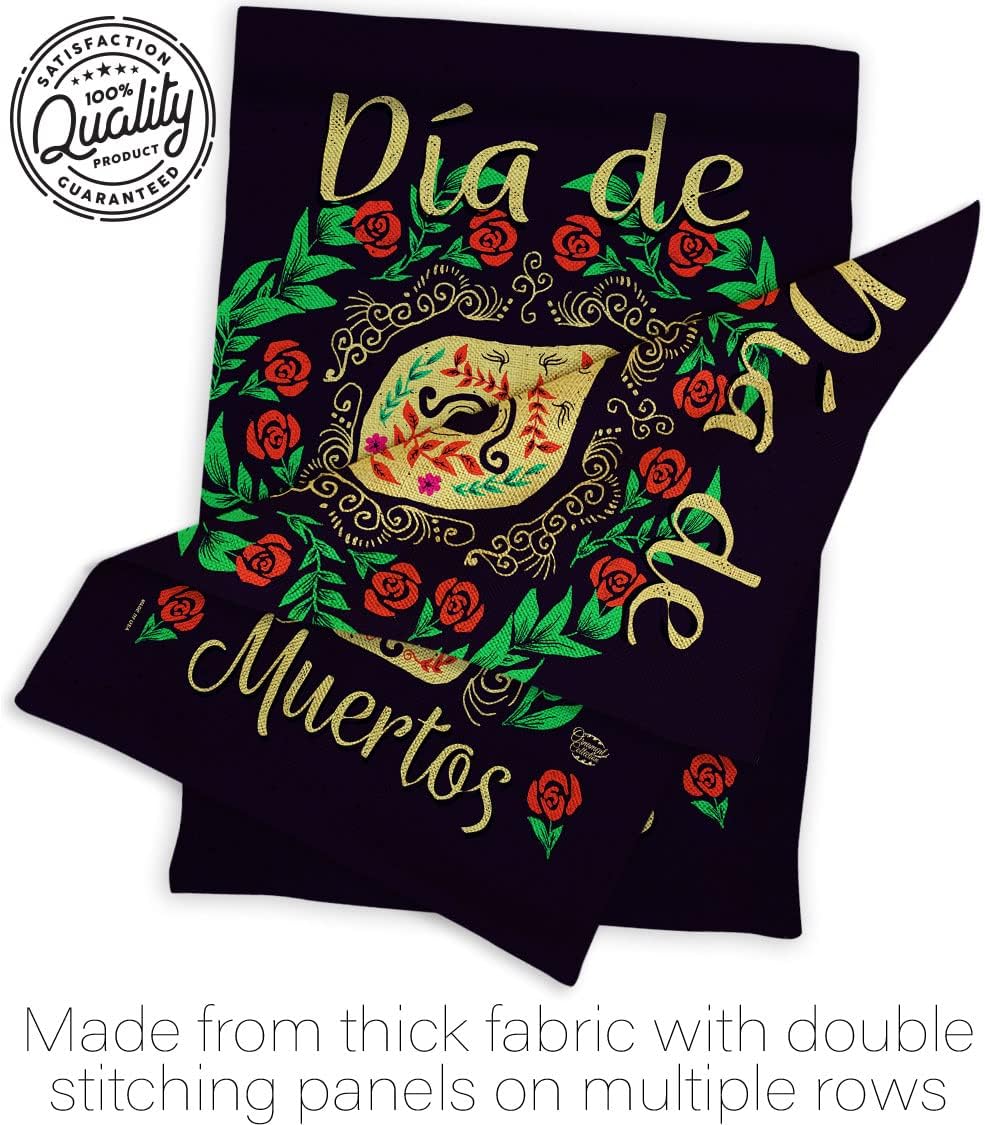 Dia de Muertos Skeleton Garden Flag - Set Wall Holder Fall Day of Dead Los Fiesta Mexican Party Autumntime - House Decoration Banner Small Yard Gift Double-Sided Made In USA 13 X 18.5