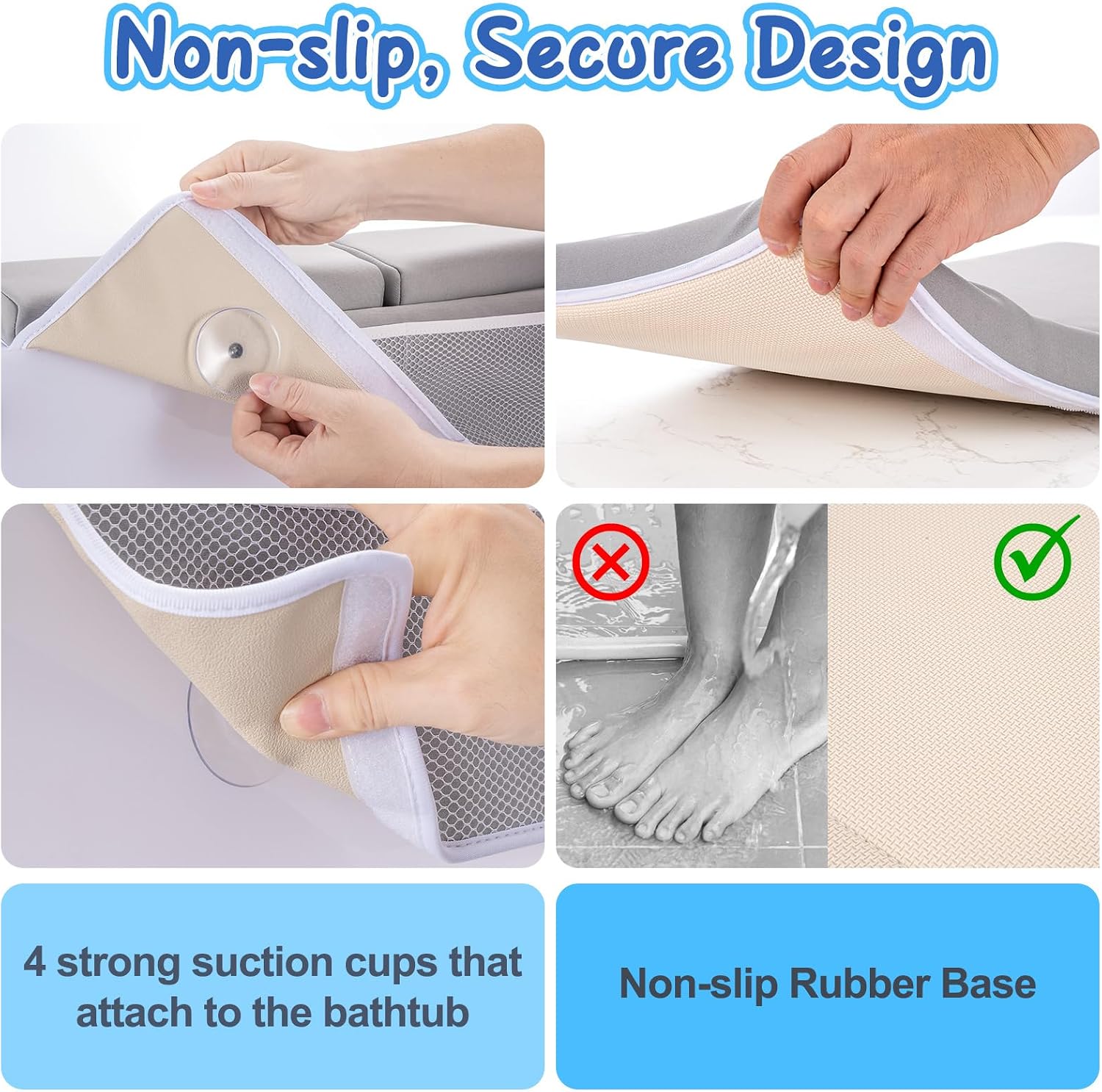 Baby Bath Kneeler and Elbow Rest Pad Set, Bath Kneeling Pad