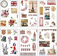 Vista 10 de 12 hojas de lindas calcomanías washi kawaii animales artesanales calcomanías decorativas para álbumes de recortes, planificador diario, collage