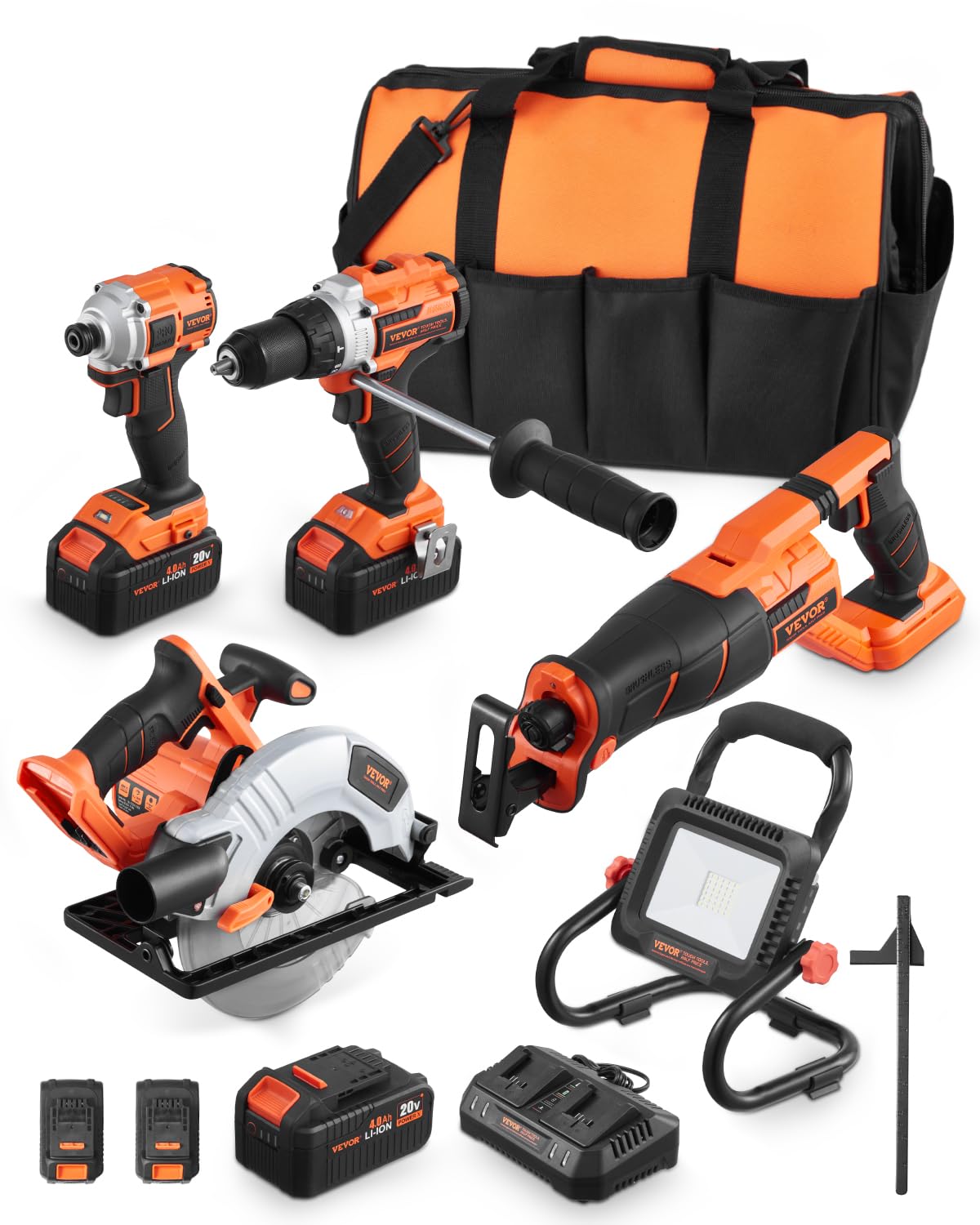 VEVOR 20V Brushless 5-Tool Combo Kit
