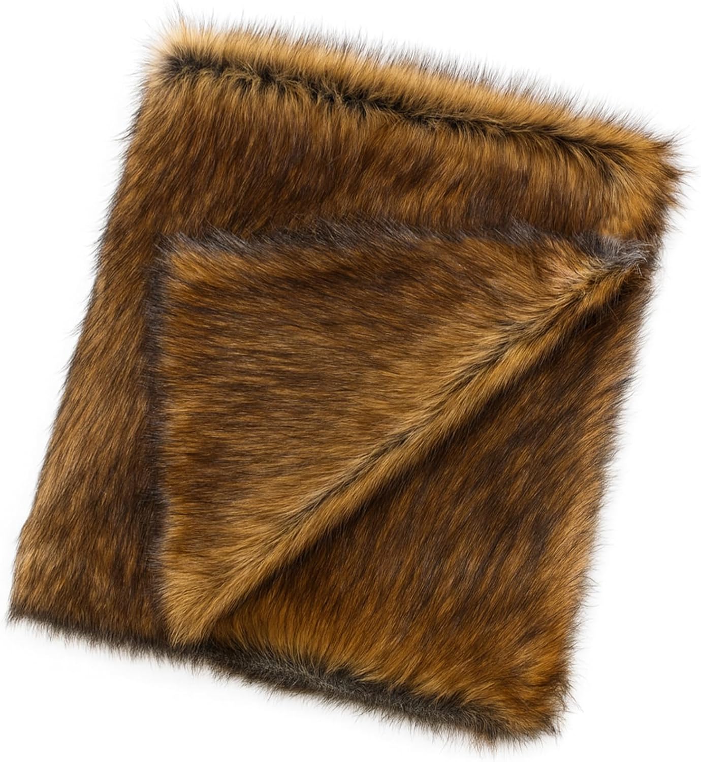 Abbylike Shaggy Artificial Fur Fabric Faux Animal Pelt 65" Wide Fabric Full Plush, Warm Soft Coat Costume DIY Scarfs Rugs Accessories Fashion