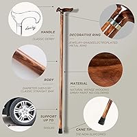 Vista 3 de GUYUE Men's and Women's Handcrafted Wooden Canes, Ergonomic Design, Natural Solid Wood Luxury Walking Sticks, Gentleman Canes, Ideal Gift
