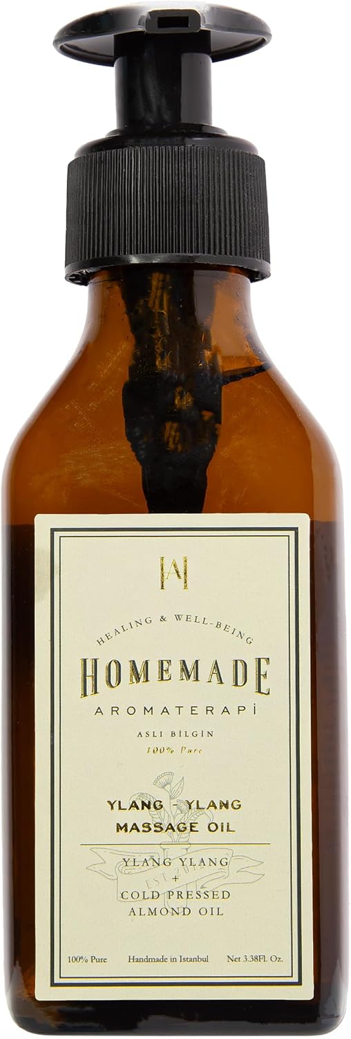 HMA | Massage Oil – with Ylang Ylang, Patchouli, Almond & Orange Peel Oils | Hydrating & Soothing Massage Oil for Relaxation & Self-Care | 3.38 FL Oz
