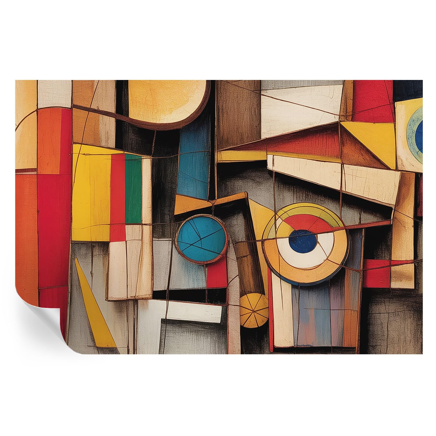 Papel pintado autoadhesivo geométrico de 104x70 cm para decorar la pared del salón grande