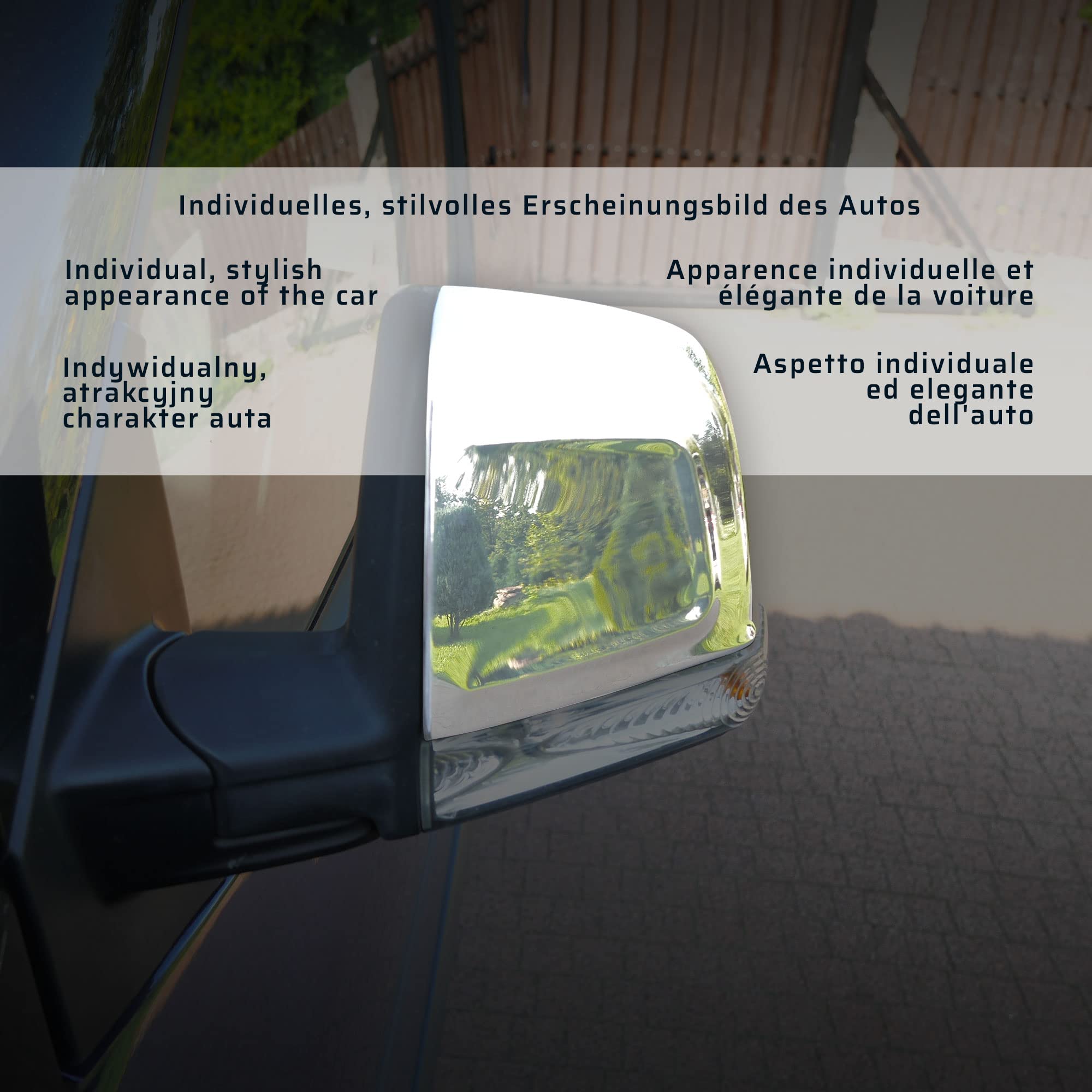 CHROMEMASTER | Nakładki na Lusterka Zewnętrzne | Kompatybilne z Opel Combo IV 2011-2018 | Stal nierdzewna; Osłony Lusterek to Niepowtarzalny Wygląd Auta i Ochrona Przed Uszkodzeniem