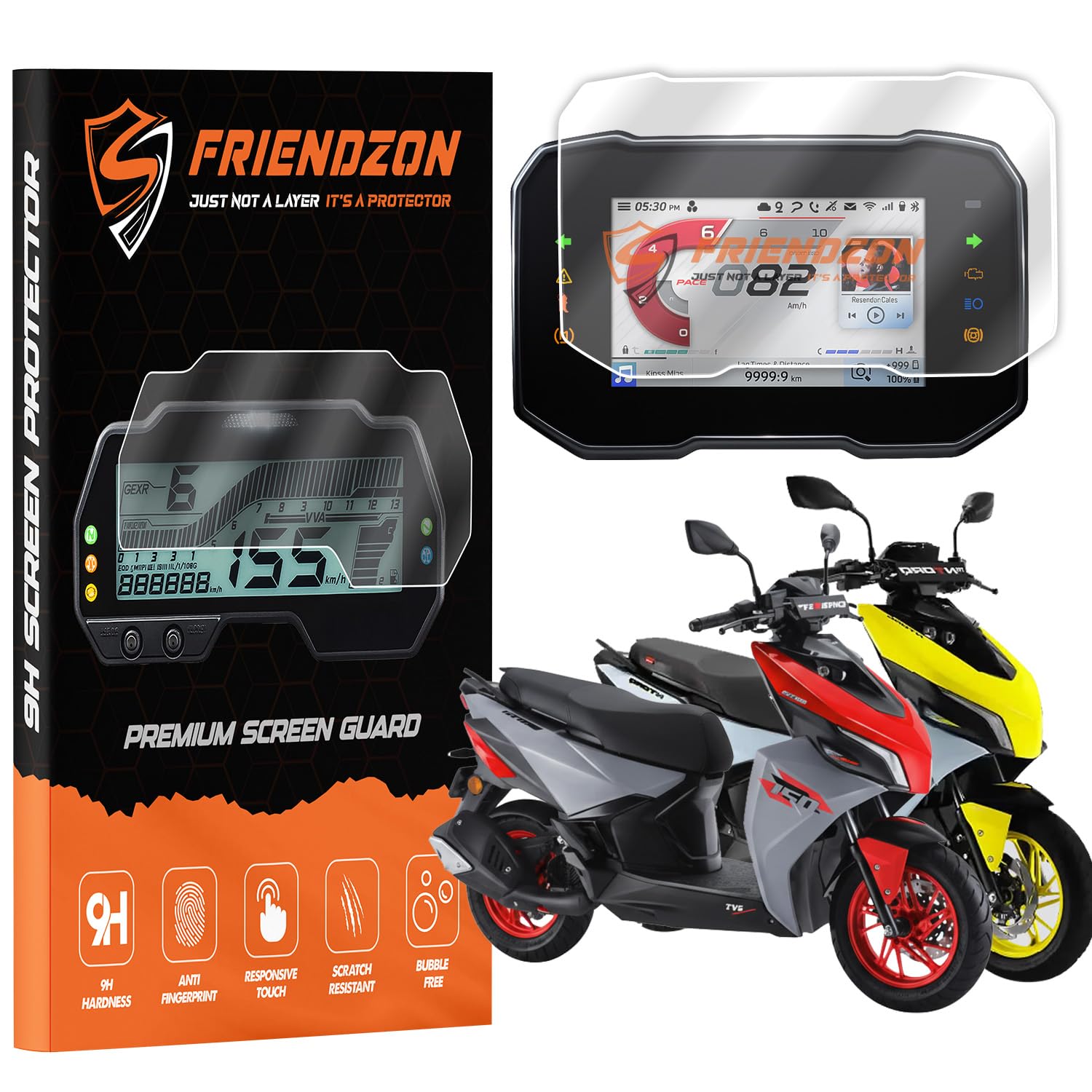 FriendZon Screen Guard For NTORQ 150 2025 TFT Digital Meter | Scratch Resistant | Water Repellant | HD Clear | TFT Instrument Console Protector | 2025 Speedometer Accessories | [Not Tempered Glass] (Pack Of 1)