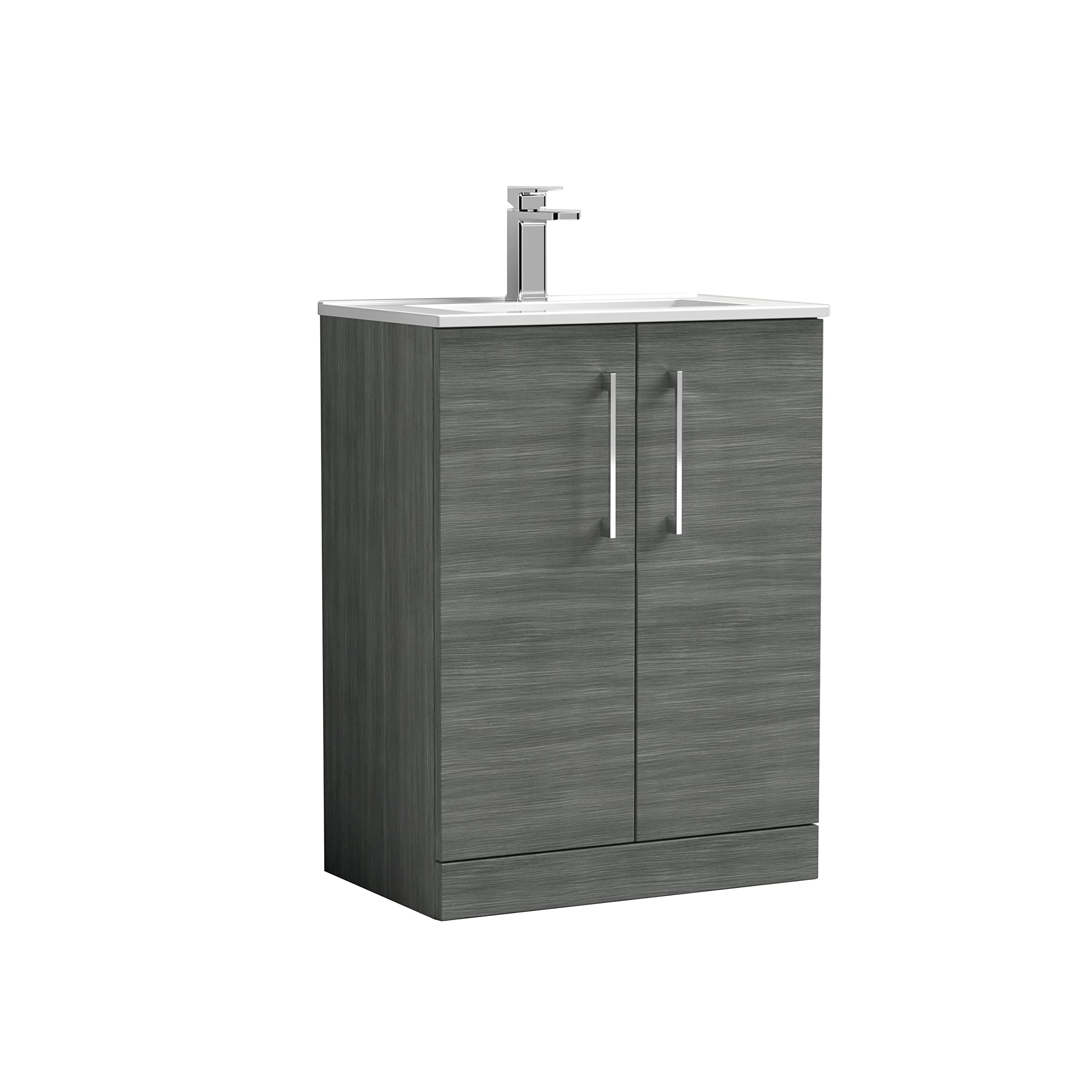 Nuie Arno 600mm Floor Standing Vanity Unit & Basin - Anthracite Grey