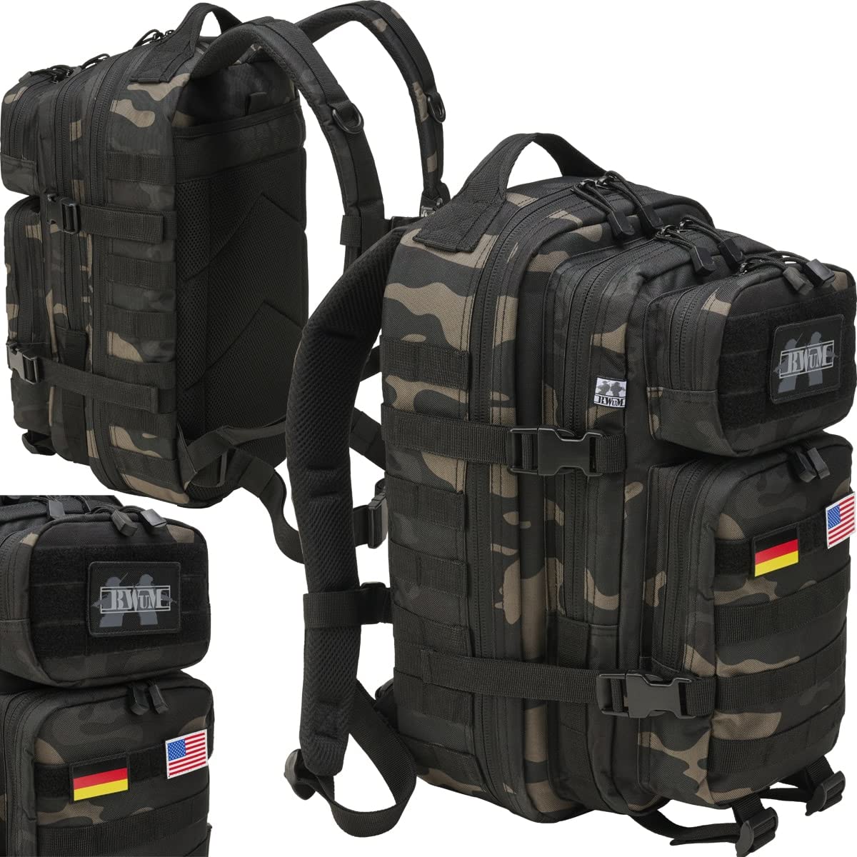 Sac à dos US Assault Pack Cooper camouflage foncé tactique 30L