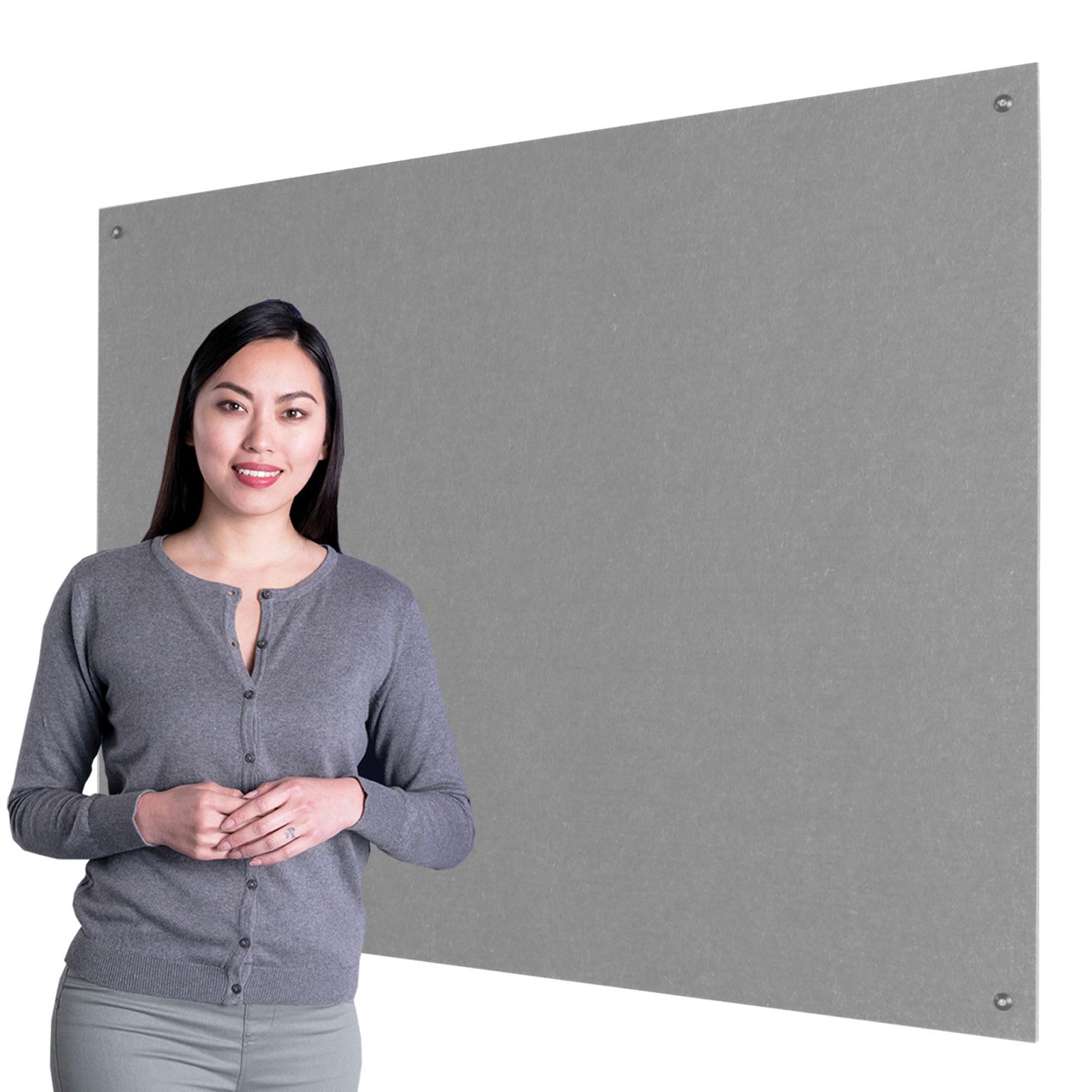 Wonderwall Frameless Fire-Retardant Noticeboard, 120 x 90 cm, Grey Pinboard - 8 Colours to Choose from, Ideal for Office,School, Housing Associations, Busy & Sensitive Locations — image 1
